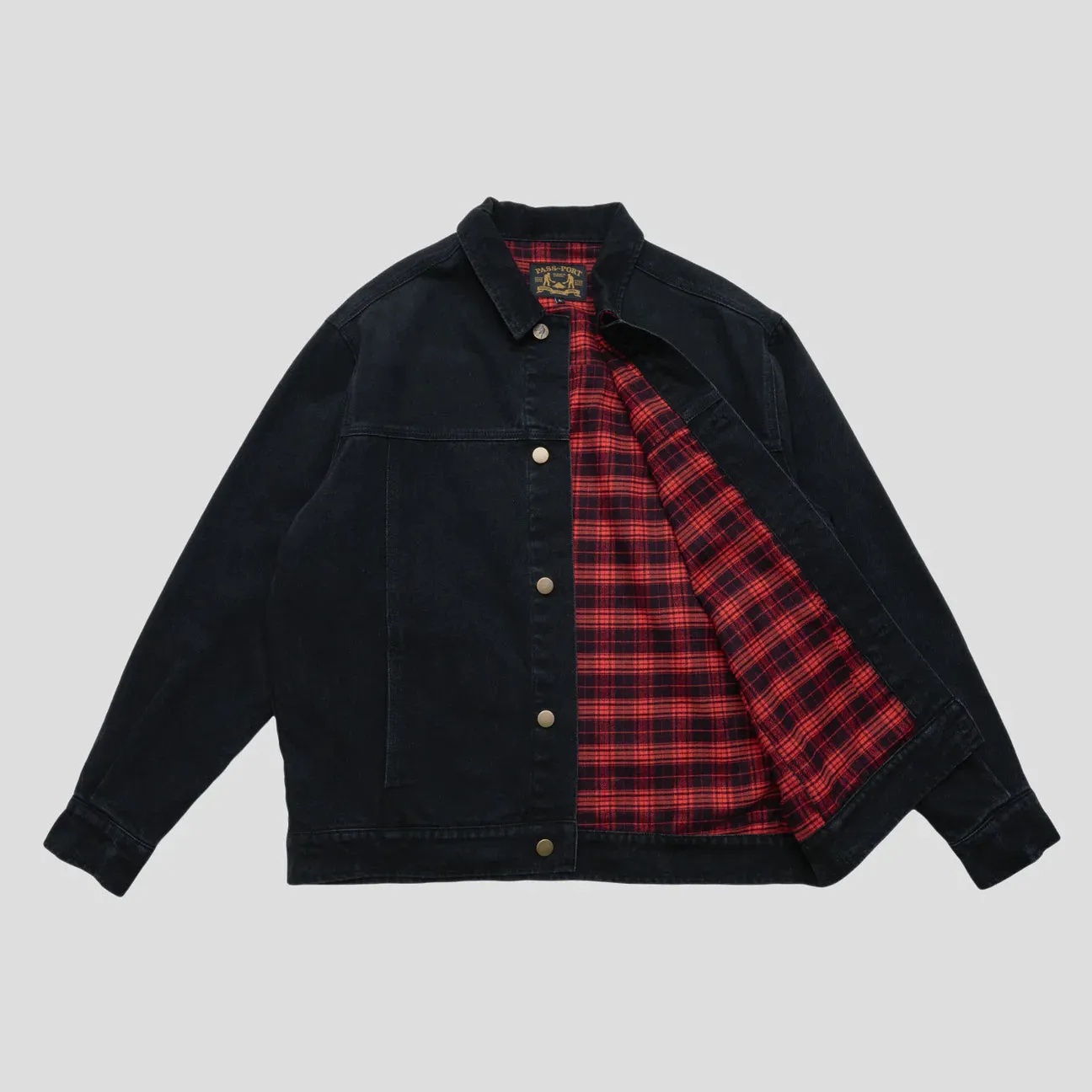 Pass Port Workers Club Lined Denim Jacket Black