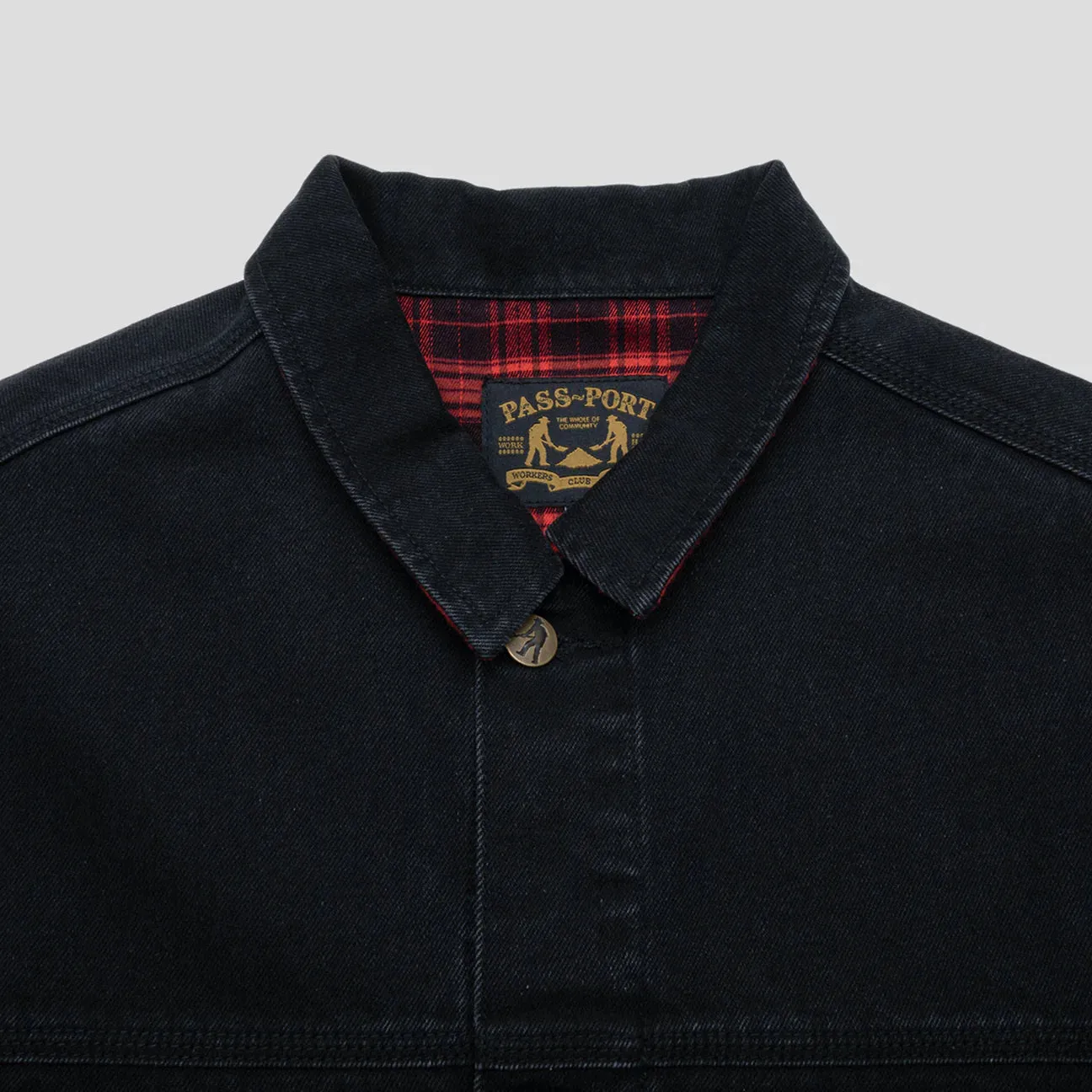 Pass Port Workers Club Lined Denim Jacket Black