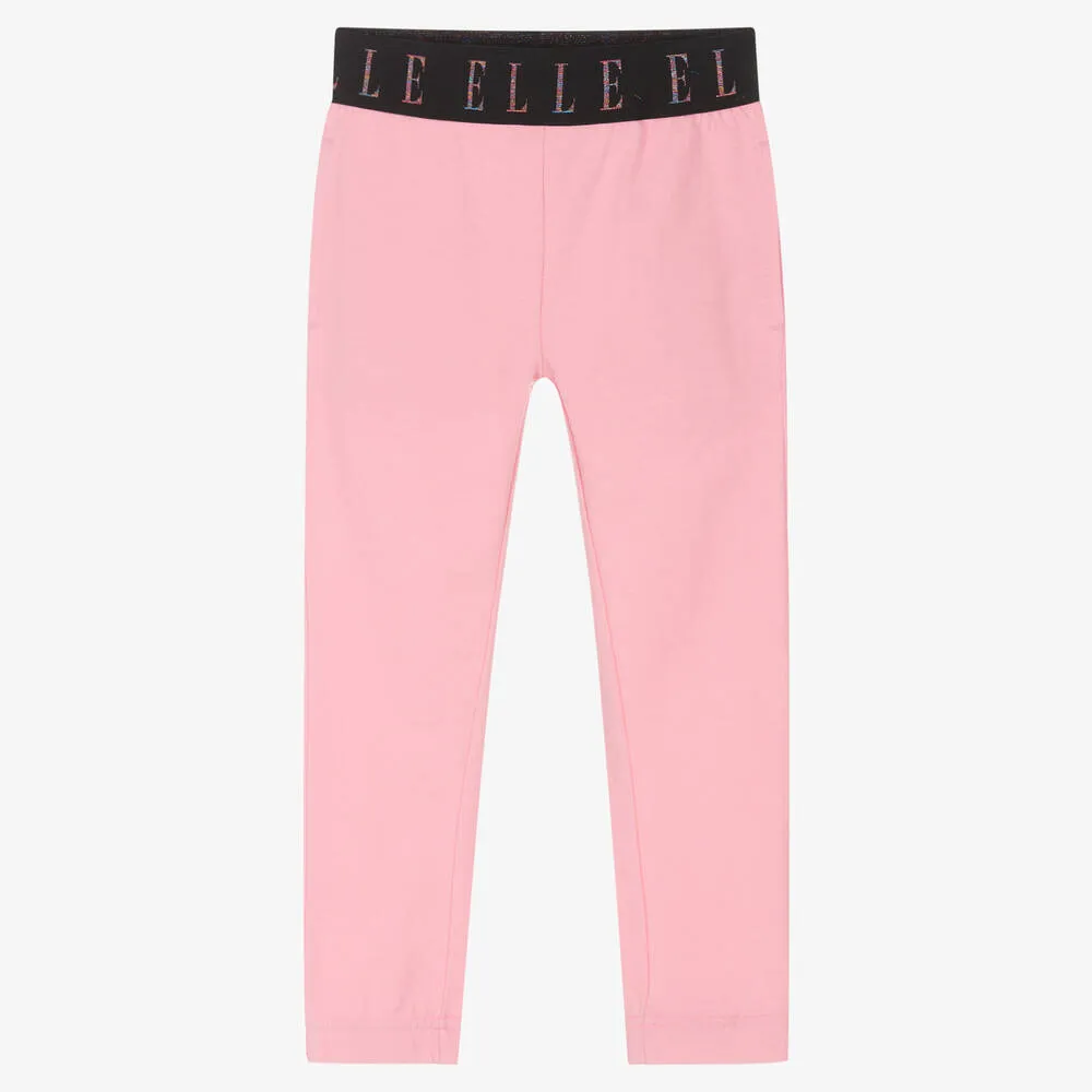 Pink Girls' Cotton Leggings