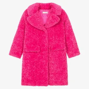 Pink Teddy Fleece Coat for Teen Girls