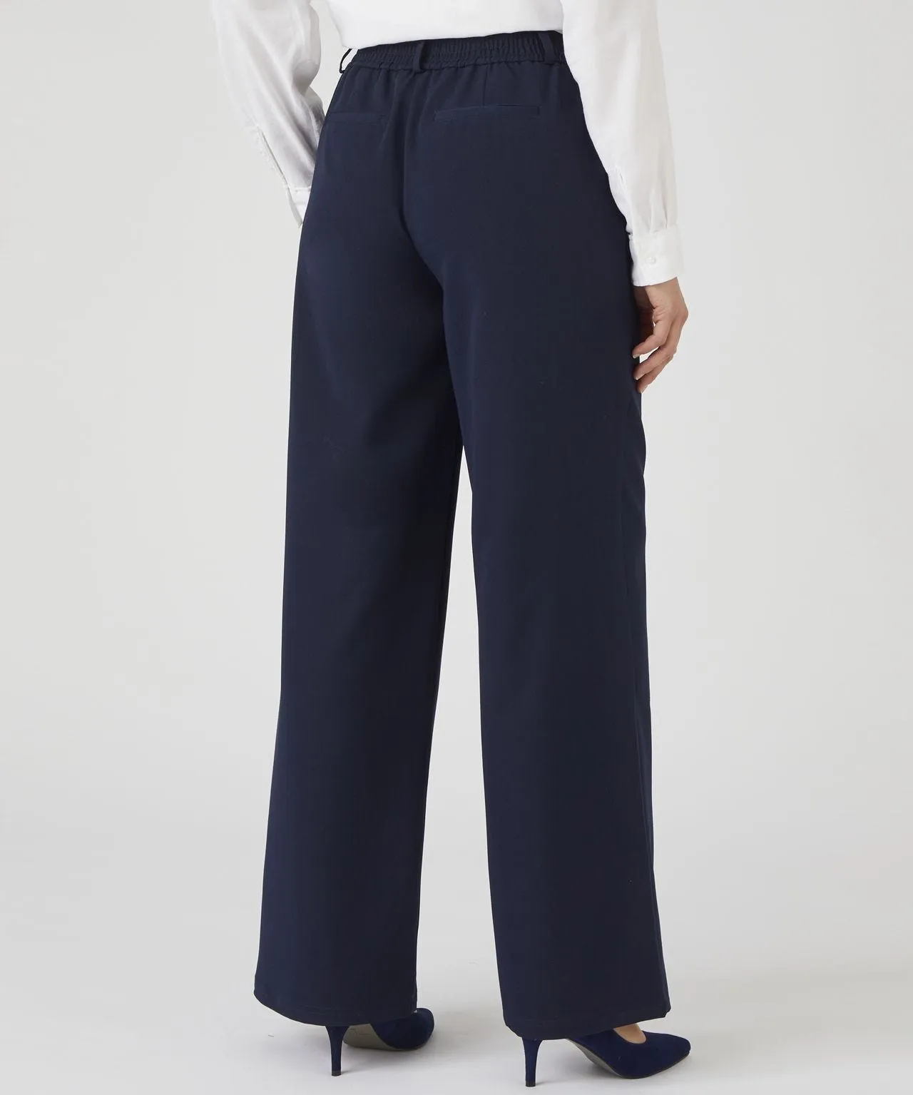 Pull-On Wide-Leg Trousers