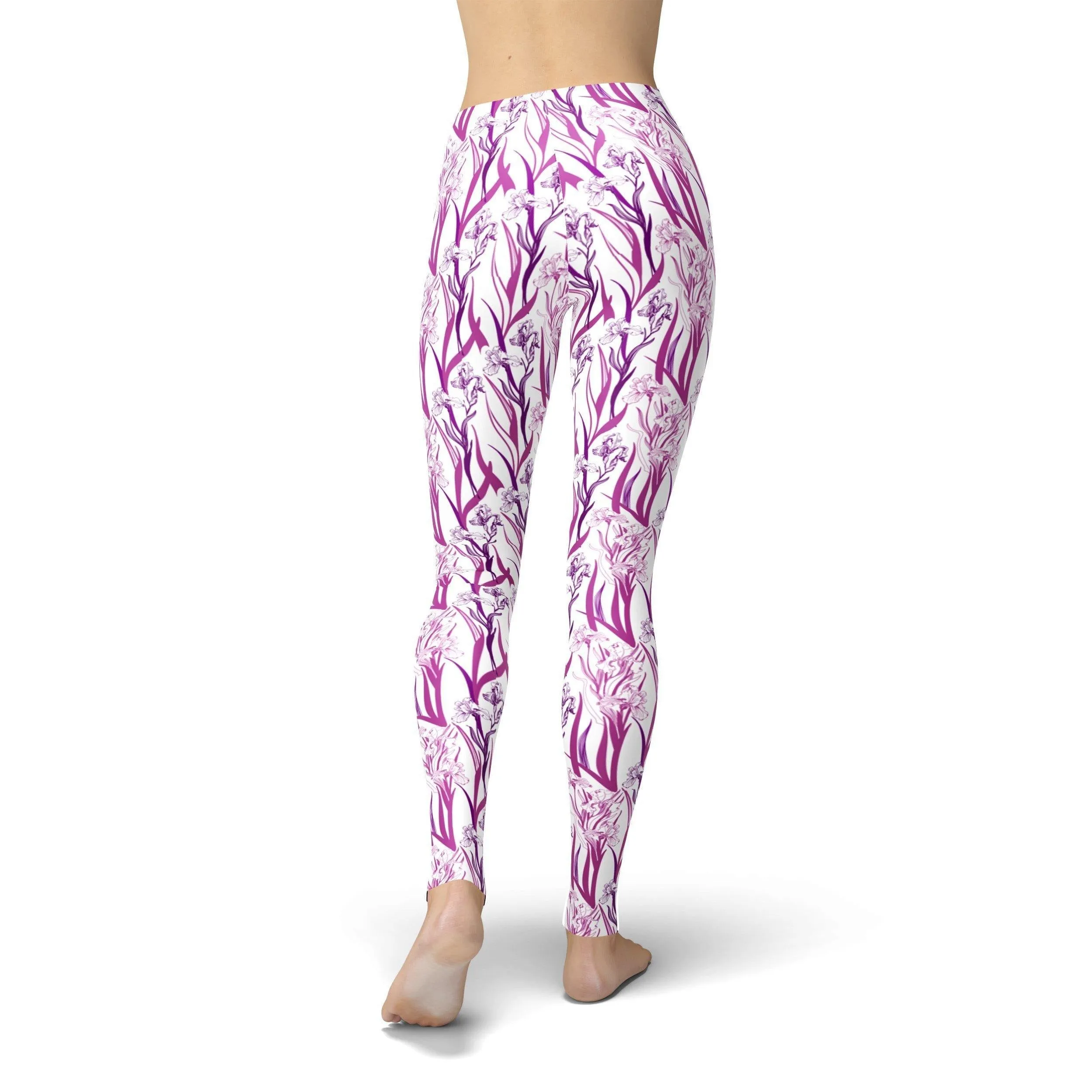 Purple Iris Printed Leggings