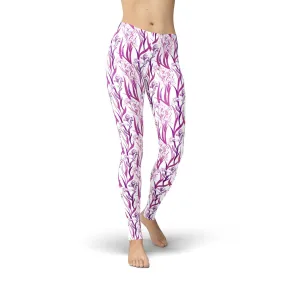 Purple Iris Printed Leggings