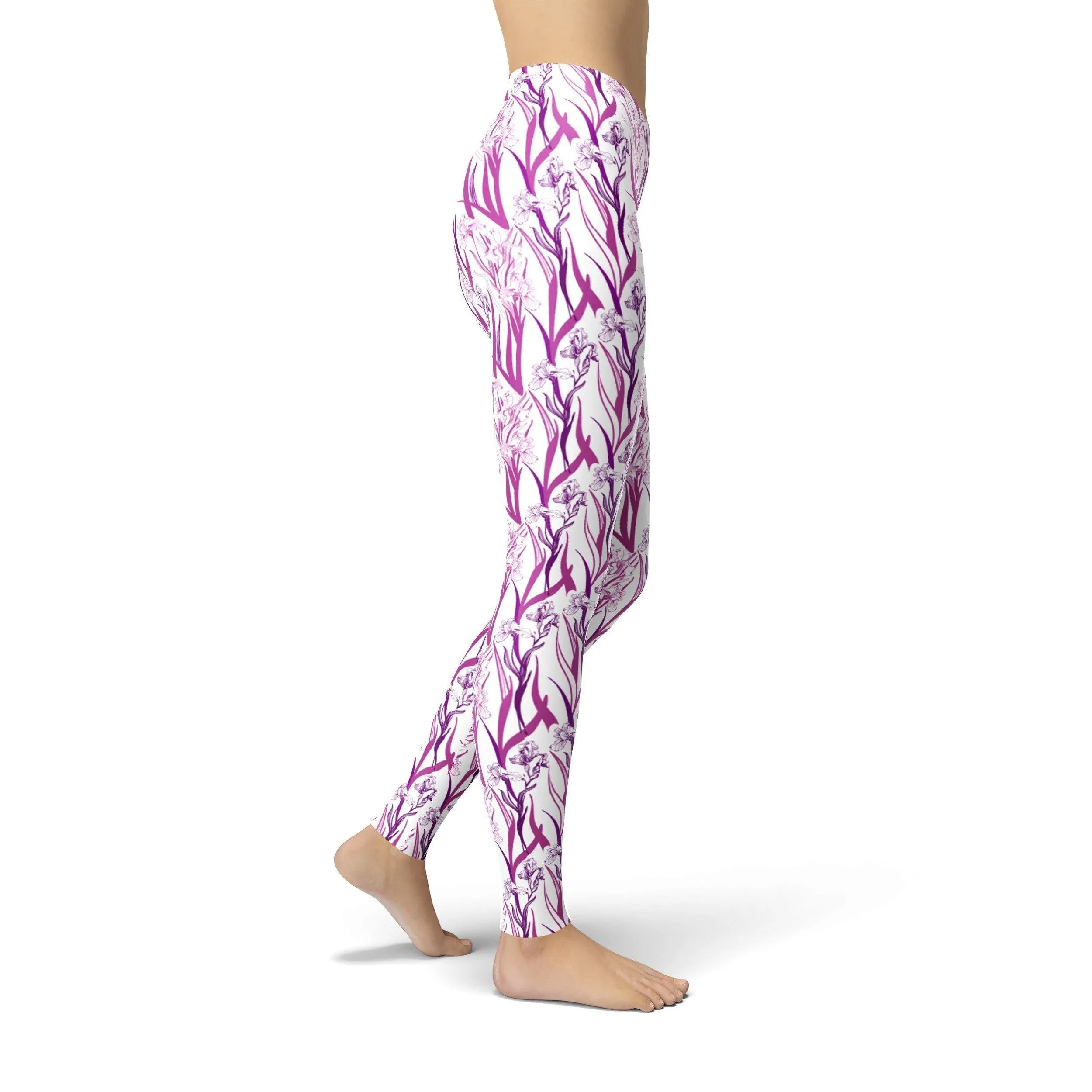 Purple Iris Printed Leggings