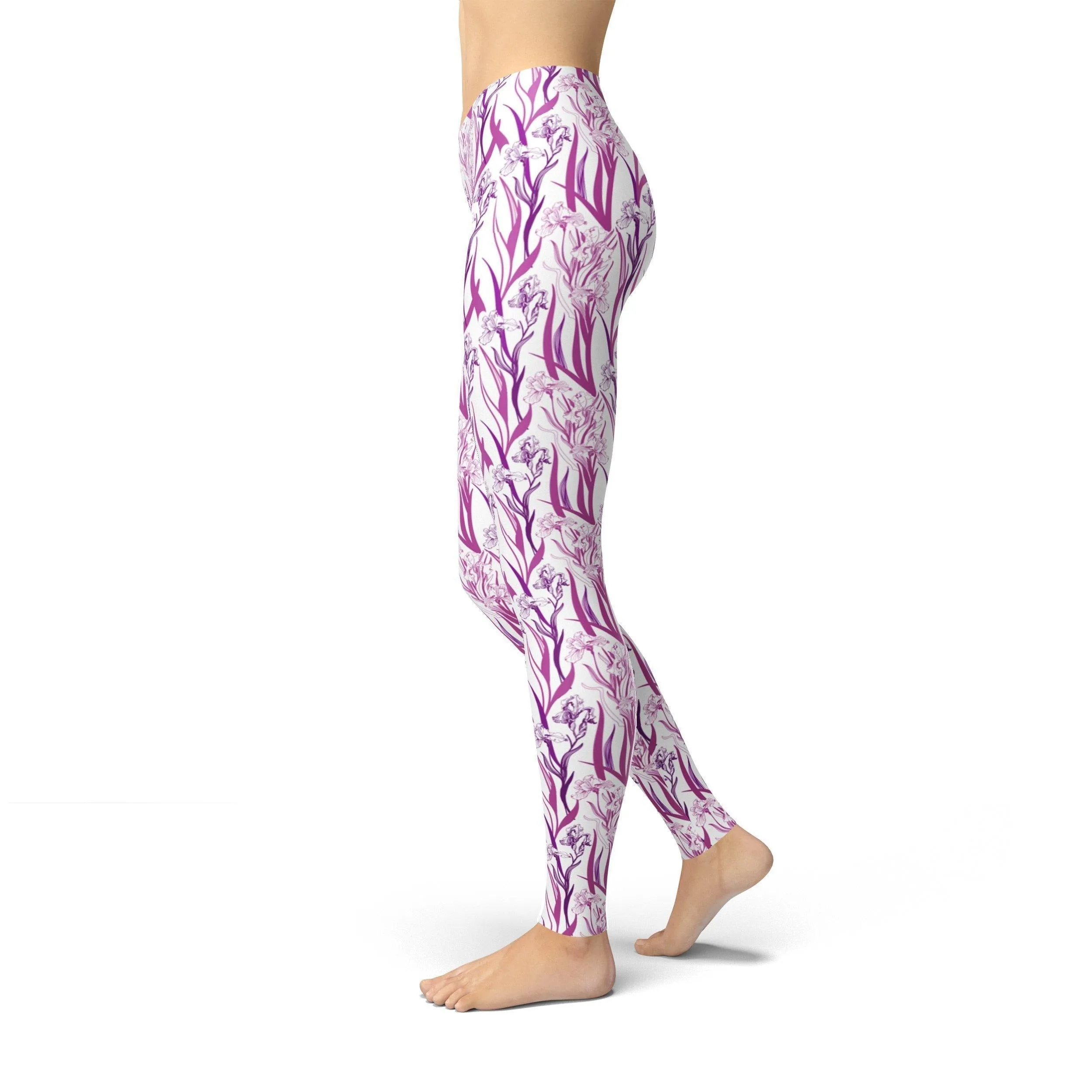 Purple Iris Printed Leggings