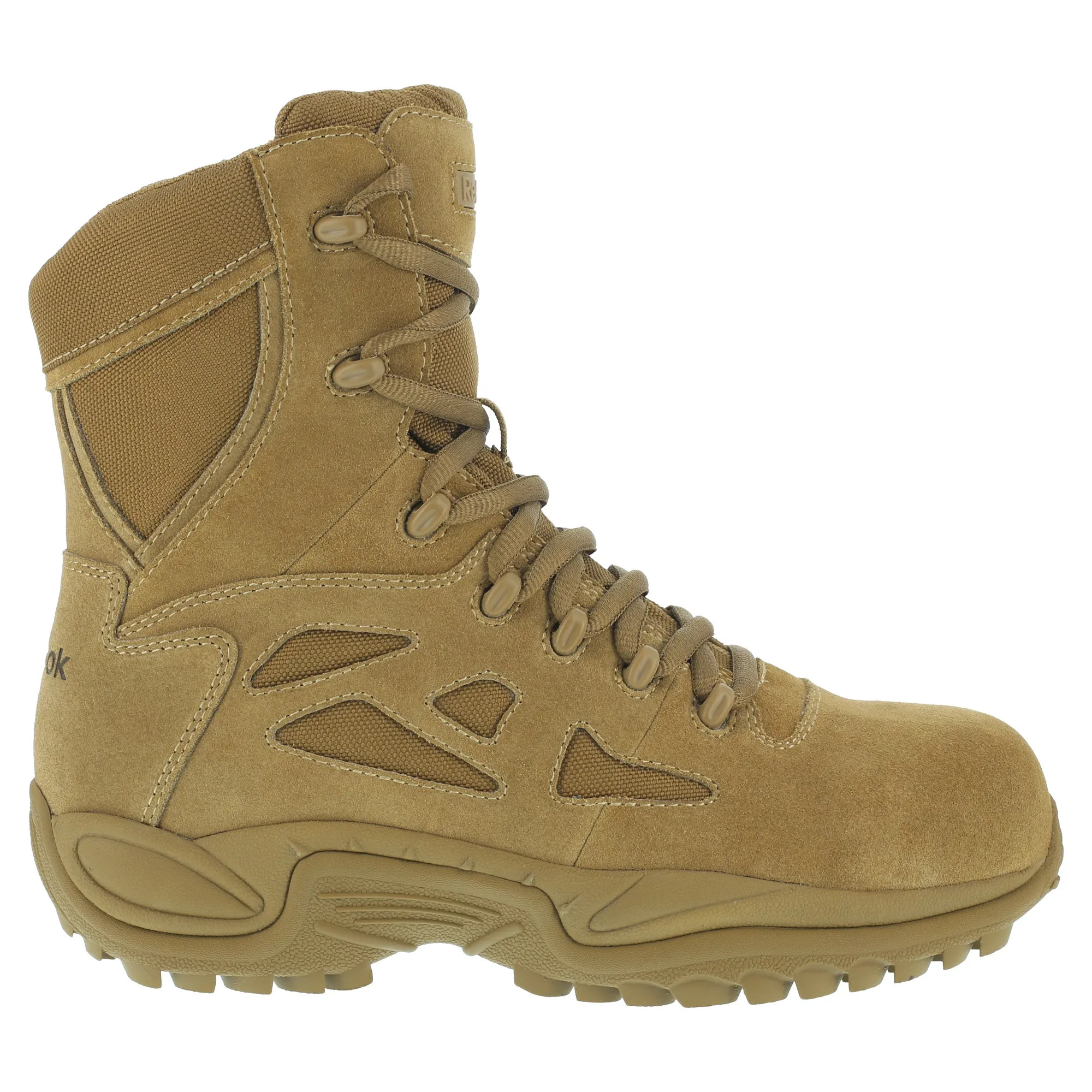 Reebok Men's Coyote Leather Tactical Boots Rapid Response 8 Stealth CT.