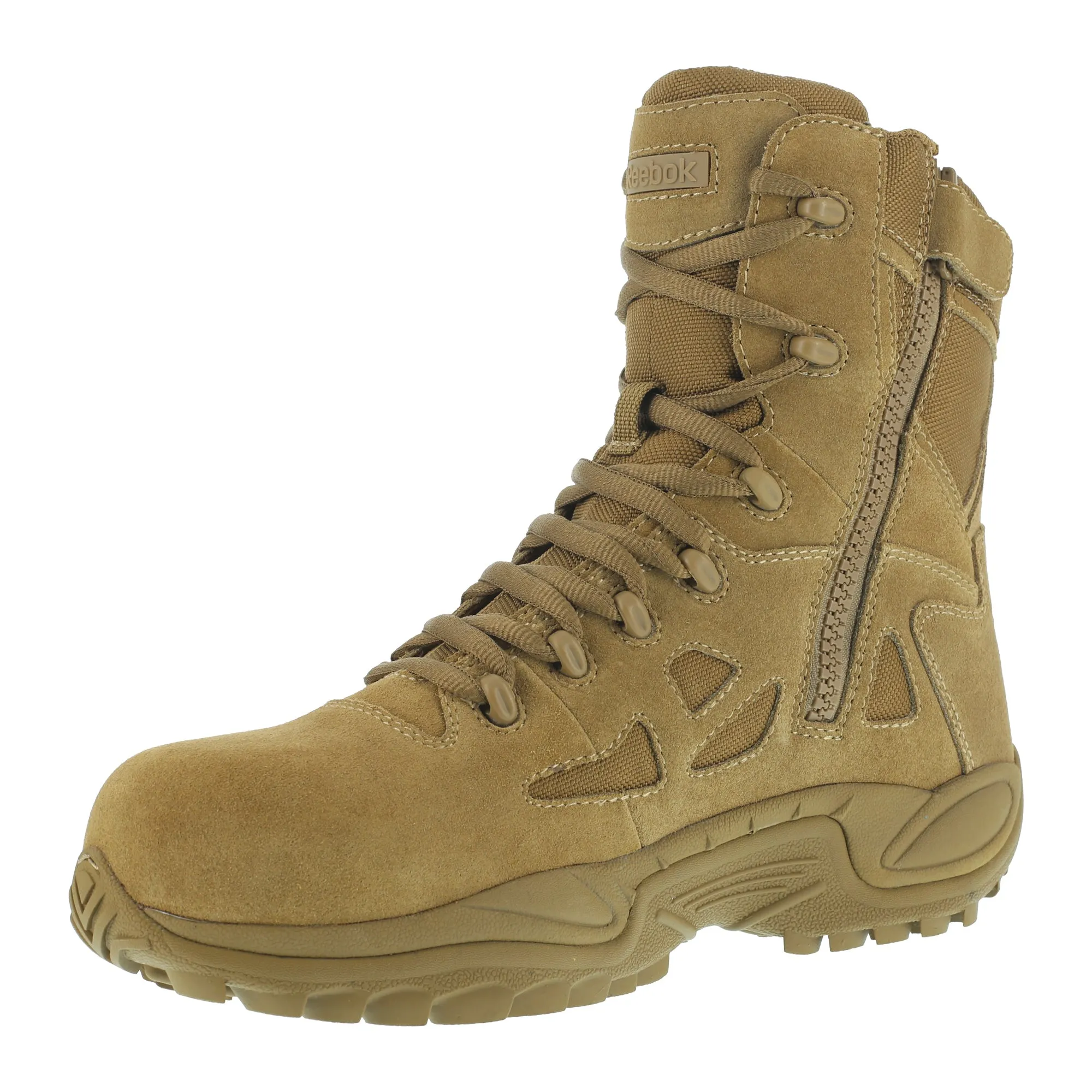 Reebok Men's Coyote Leather Tactical Boots Rapid Response 8 Stealth CT.