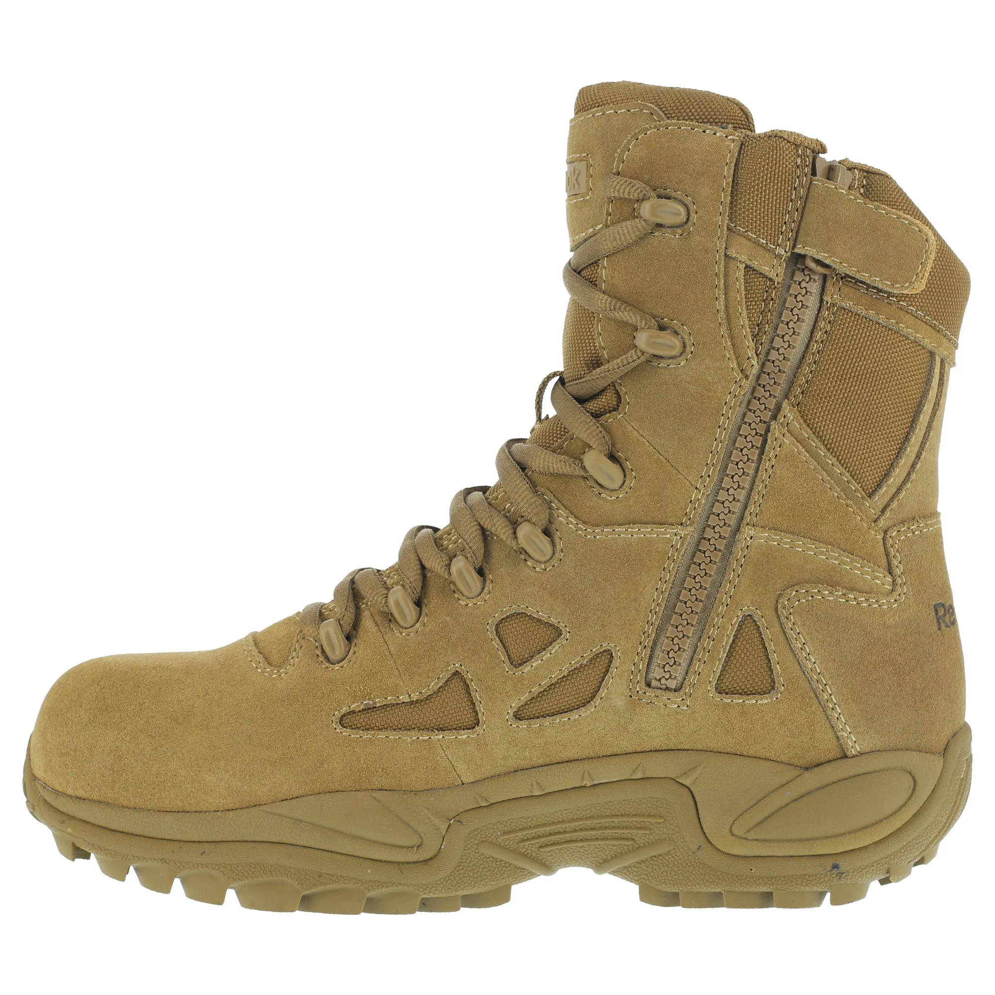 Reebok Men's Coyote Leather Tactical Boots Rapid Response 8 Stealth CT.