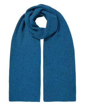 Ribbed Cashmere Scarf - Unisex Lagoon Blue