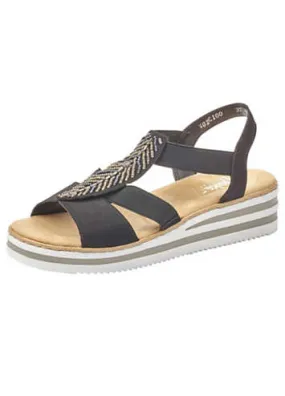 Rieker Bead Embellished Wedge Sandals at Kaleidoscope