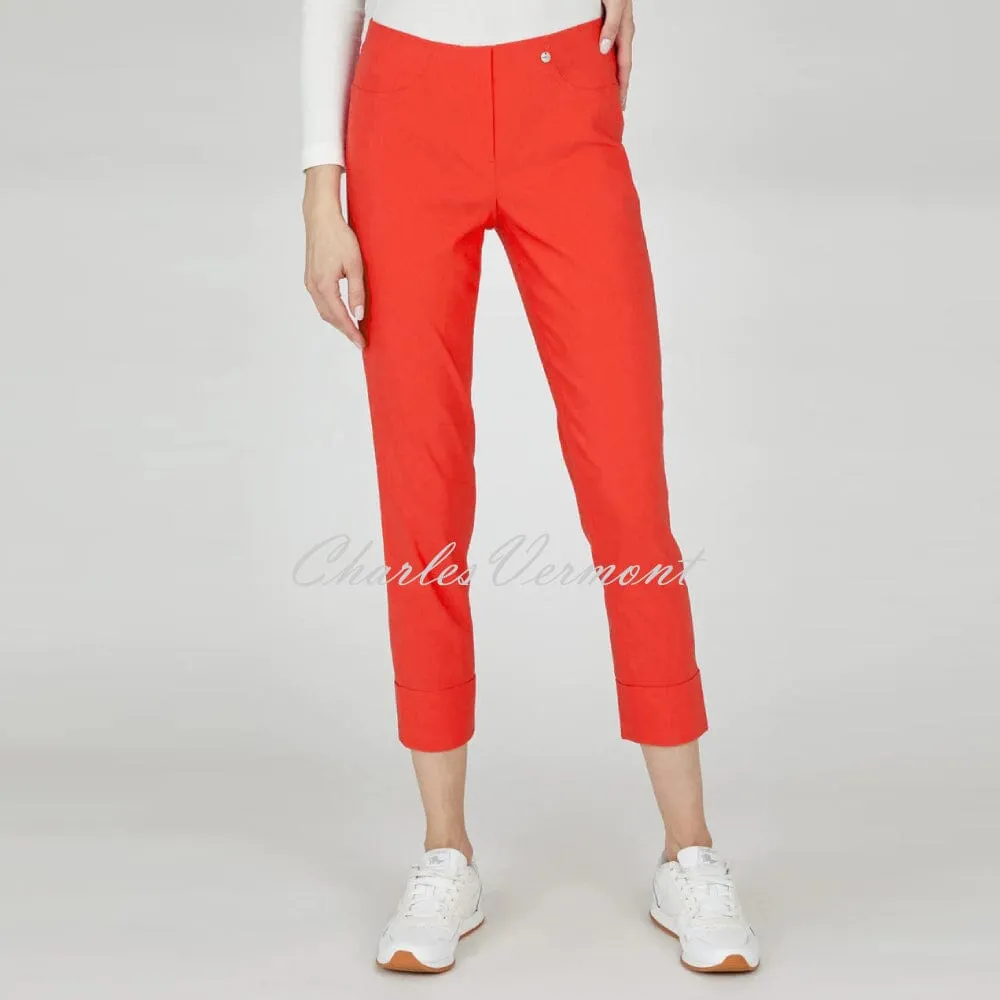 Robell Bella cropped trouser in Hot Coral - Size 09 (51568-5499-330)