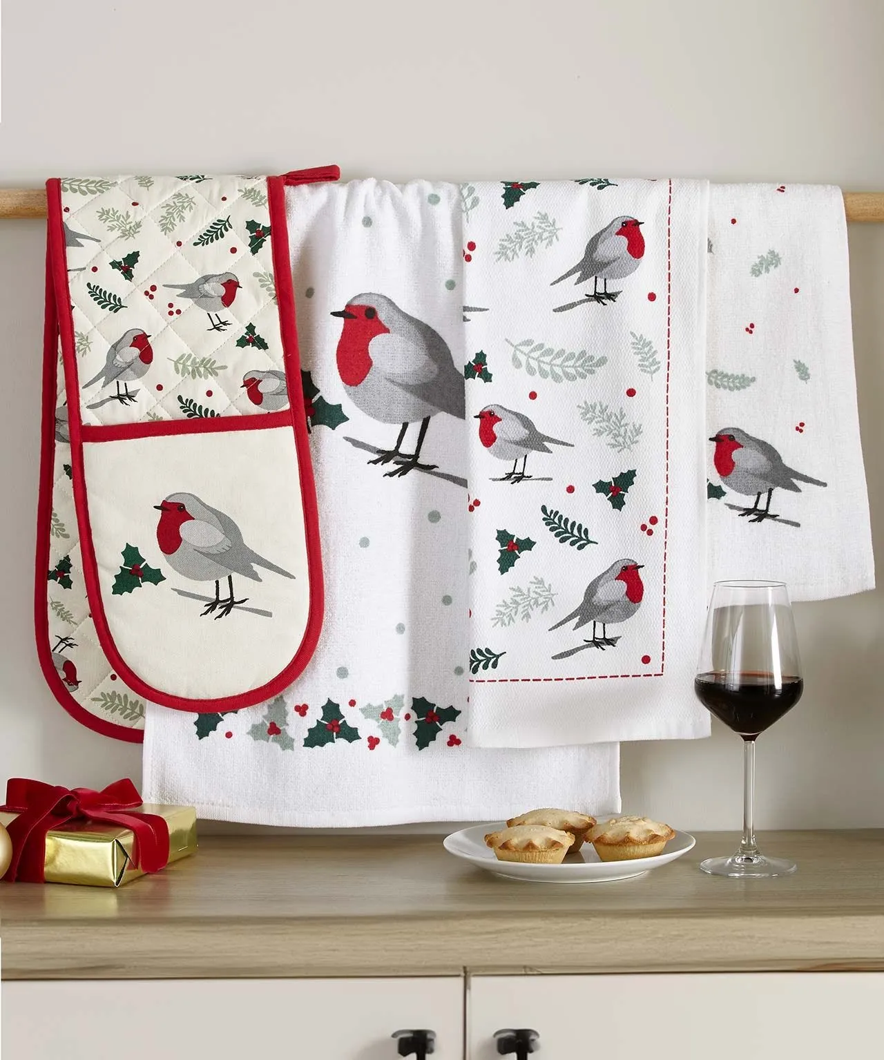 Robin Kitchen Oven Mitt & Towel Set