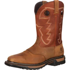 Rocky Original Waterproof Square Toe Boot in Tan and Ochre