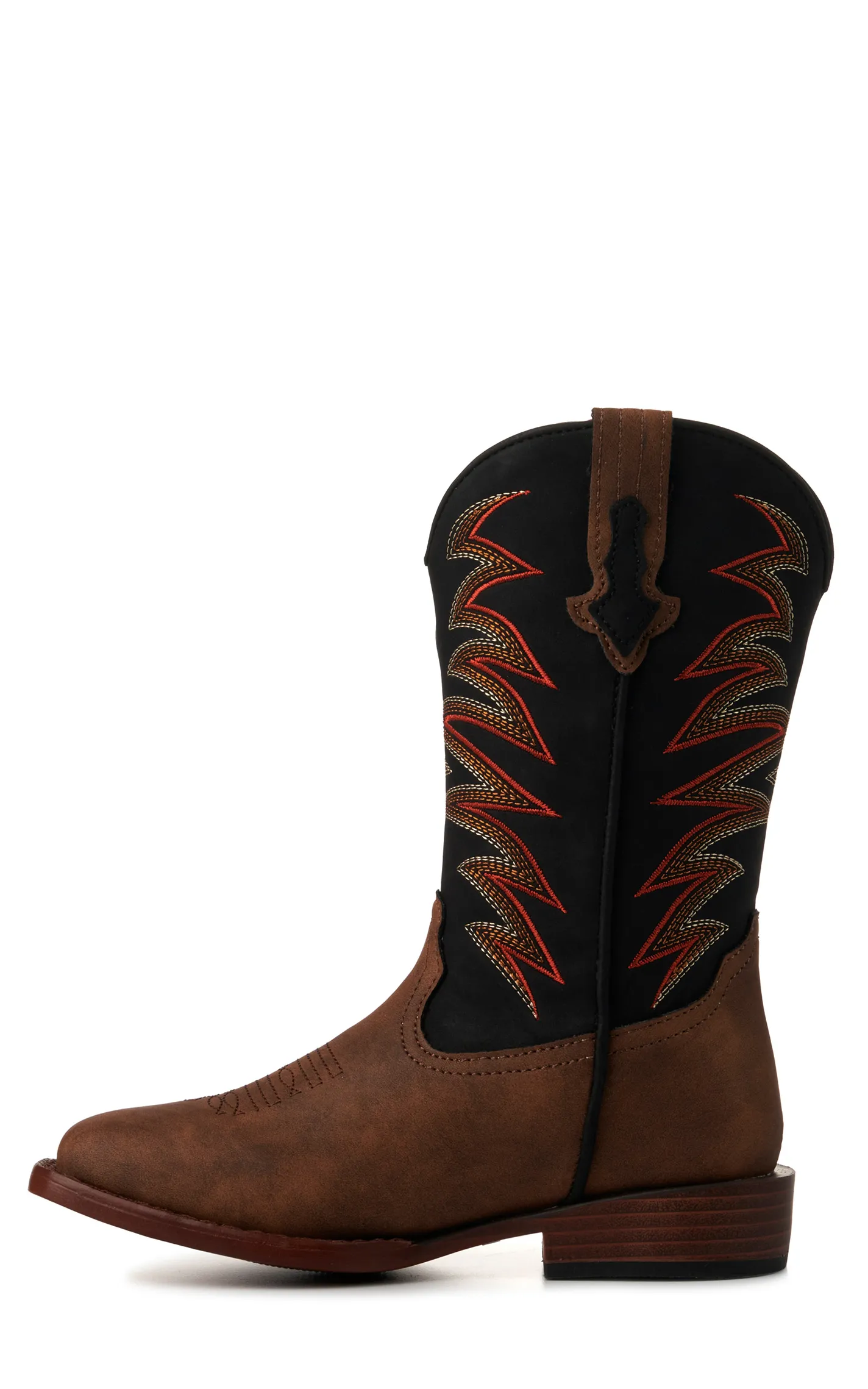 Roper Kids Tan Black Square Toe Cowboy Boots