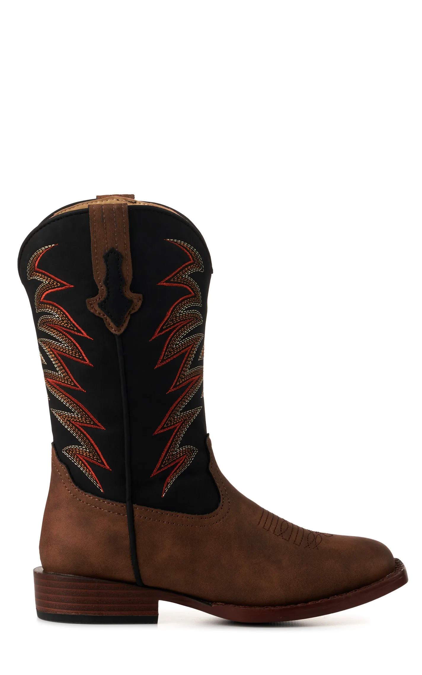 Roper Kids Tan Black Square Toe Cowboy Boots