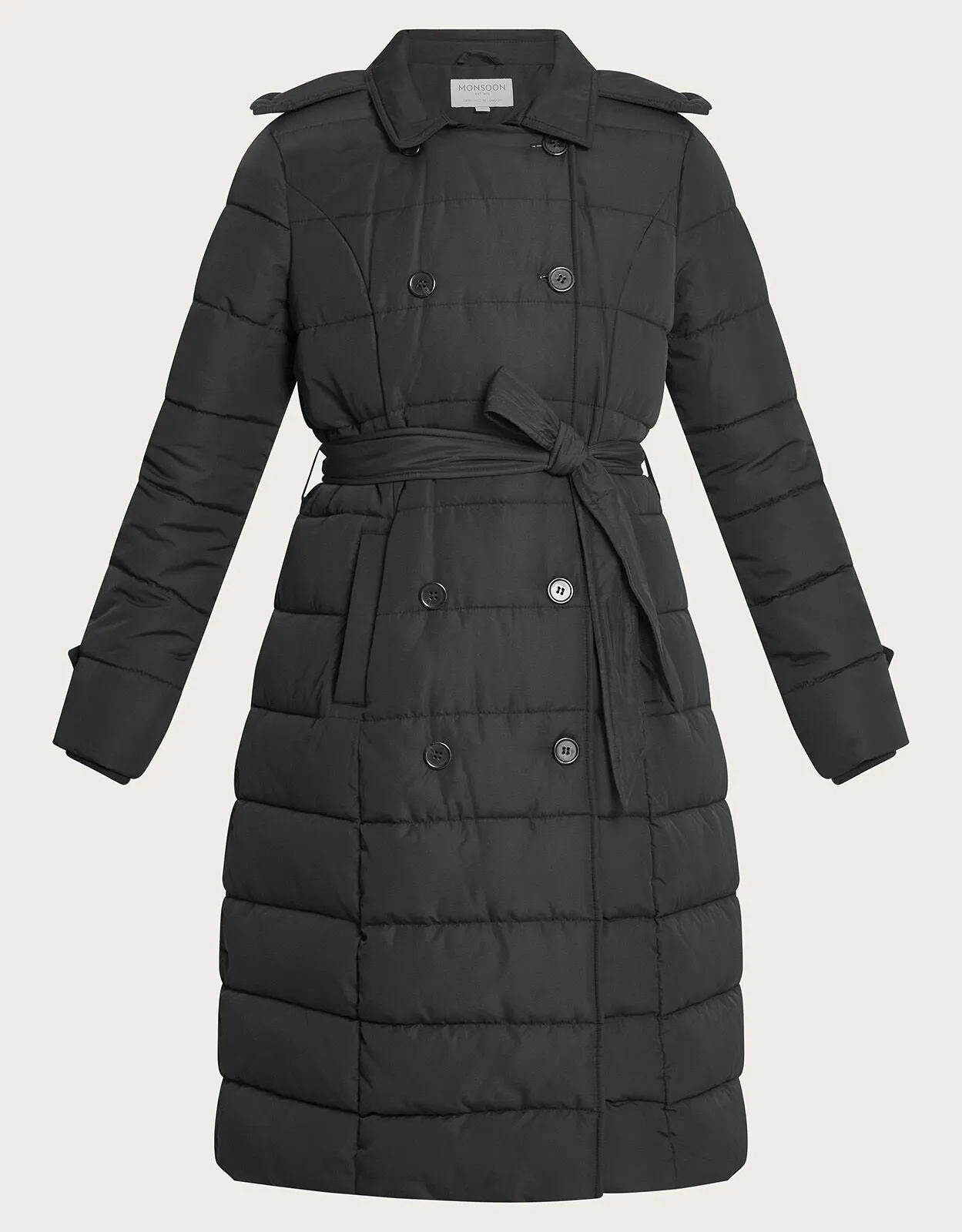 Black Padded Belted Coat by Roxy