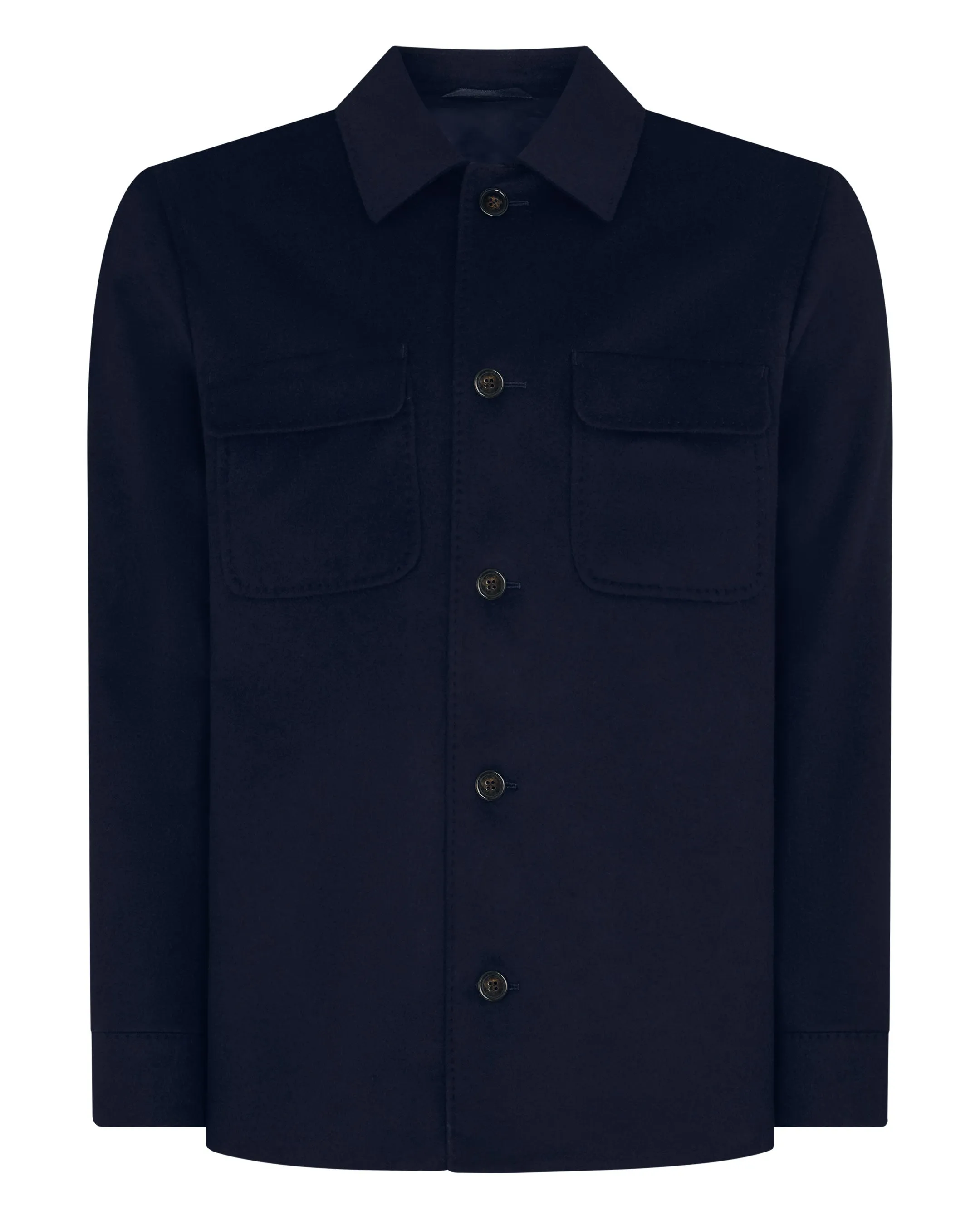 Scala Cashmere Men's Overshirt Navy Blue