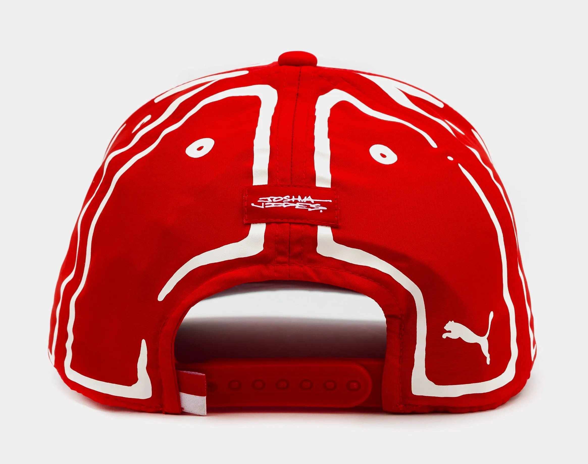 Scuderia Ferrari Charles Leclerc Red and White Cap - Joshua Vides Collaboration