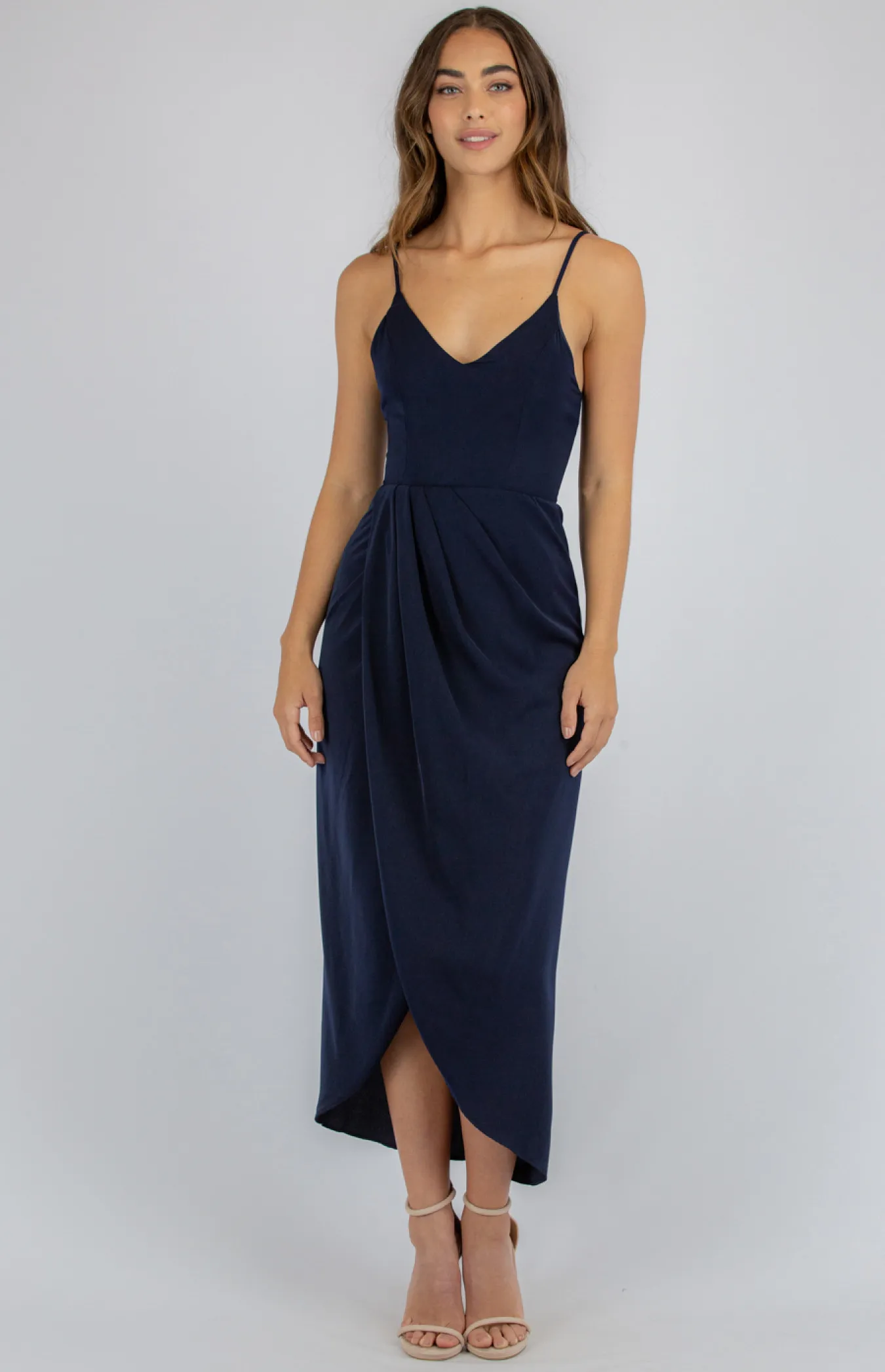 Singlet Strap Dress with Asymmetrical Hem