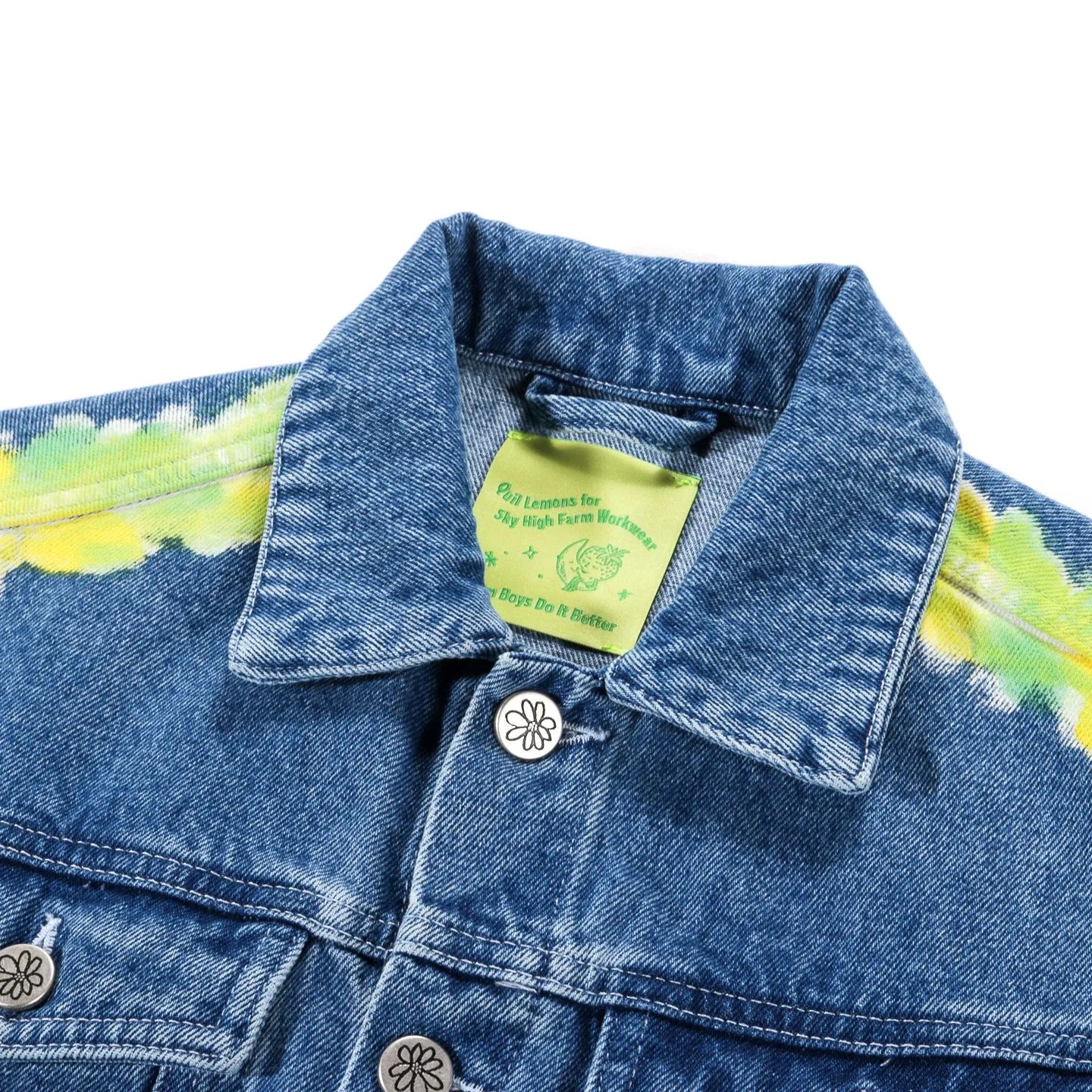 Sky High Farm Lemons Denim Jacket Light Blue