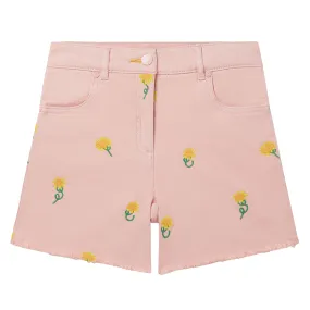 Stella McCartney Child Shorts Embroidered Sunflowers Pink