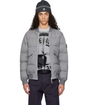 Stone Island Gray Quilted Down Jacket Men's