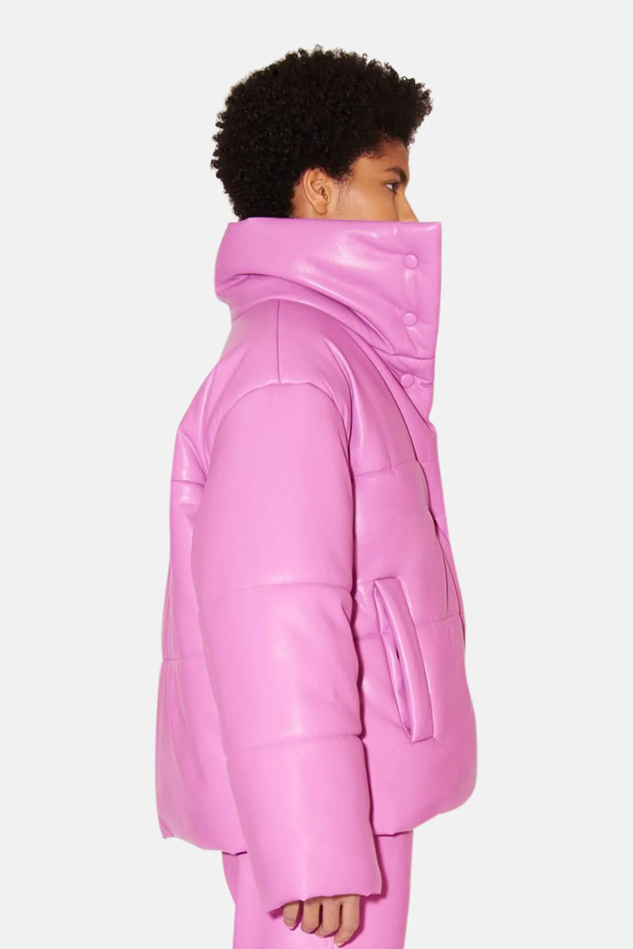 Super Pink Puffer Coat for Women