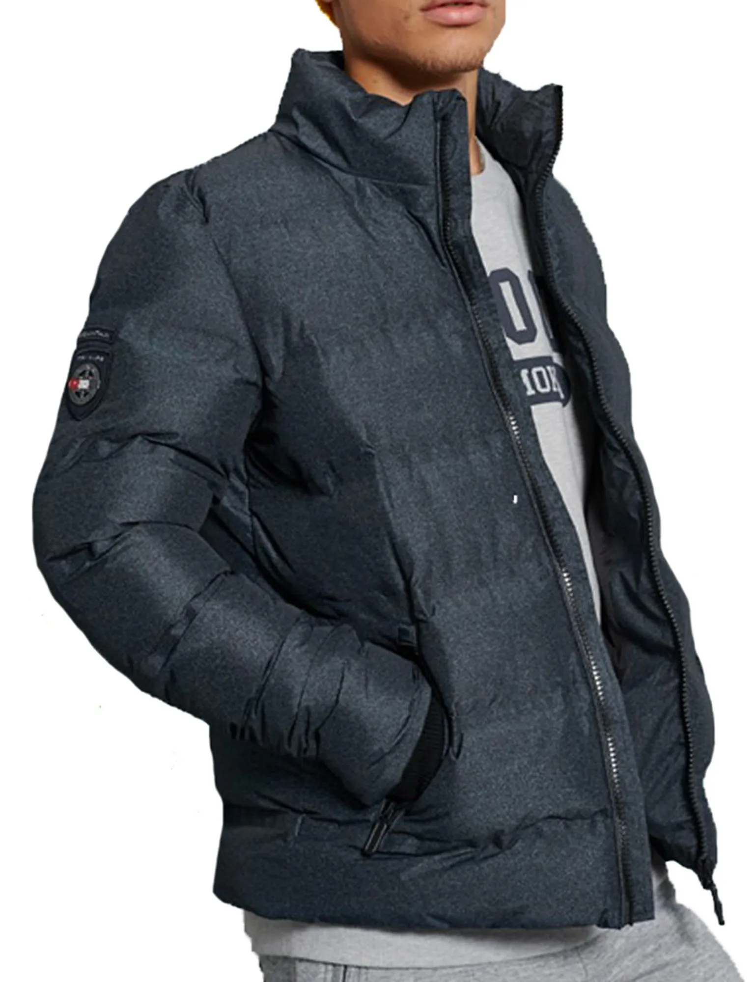 Ultimate Radar Quilt Jacket in Charcoal by Superdry