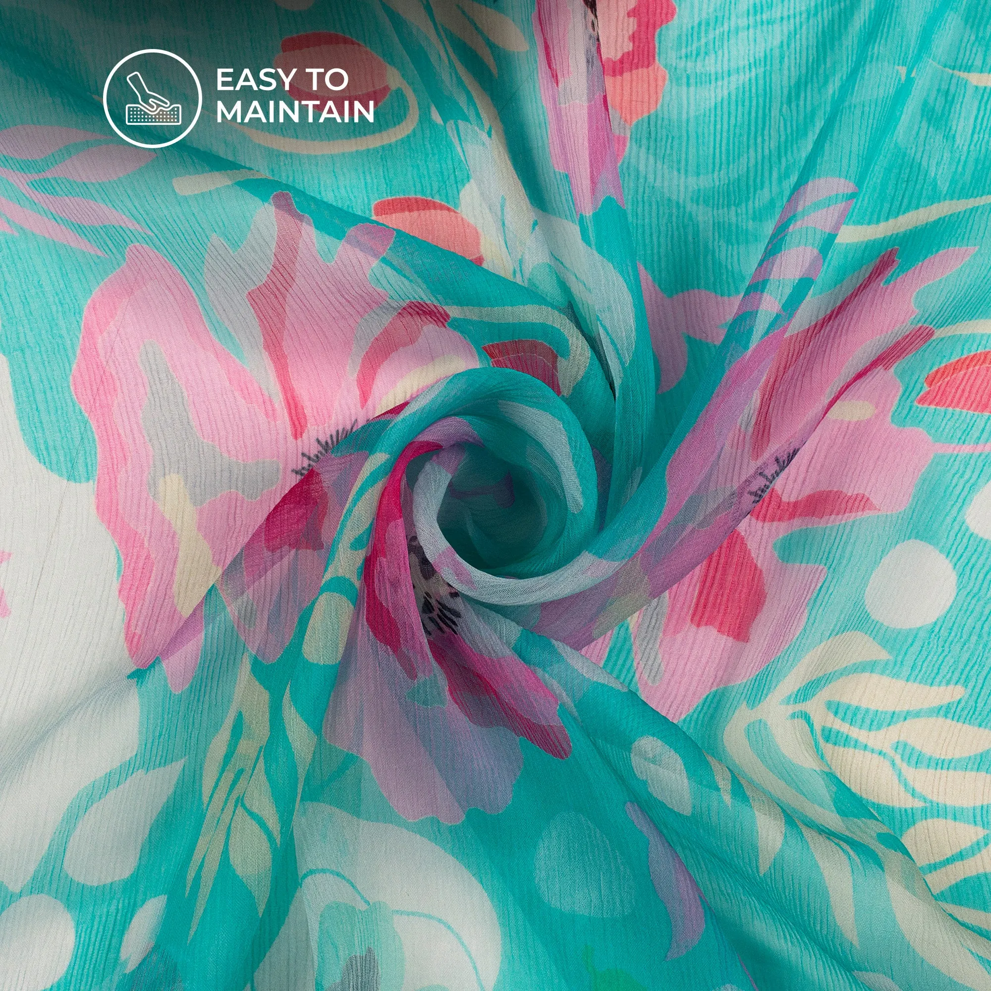 Top Digital Print Bemberg Chiffon Fabric - Enchanting Lightness