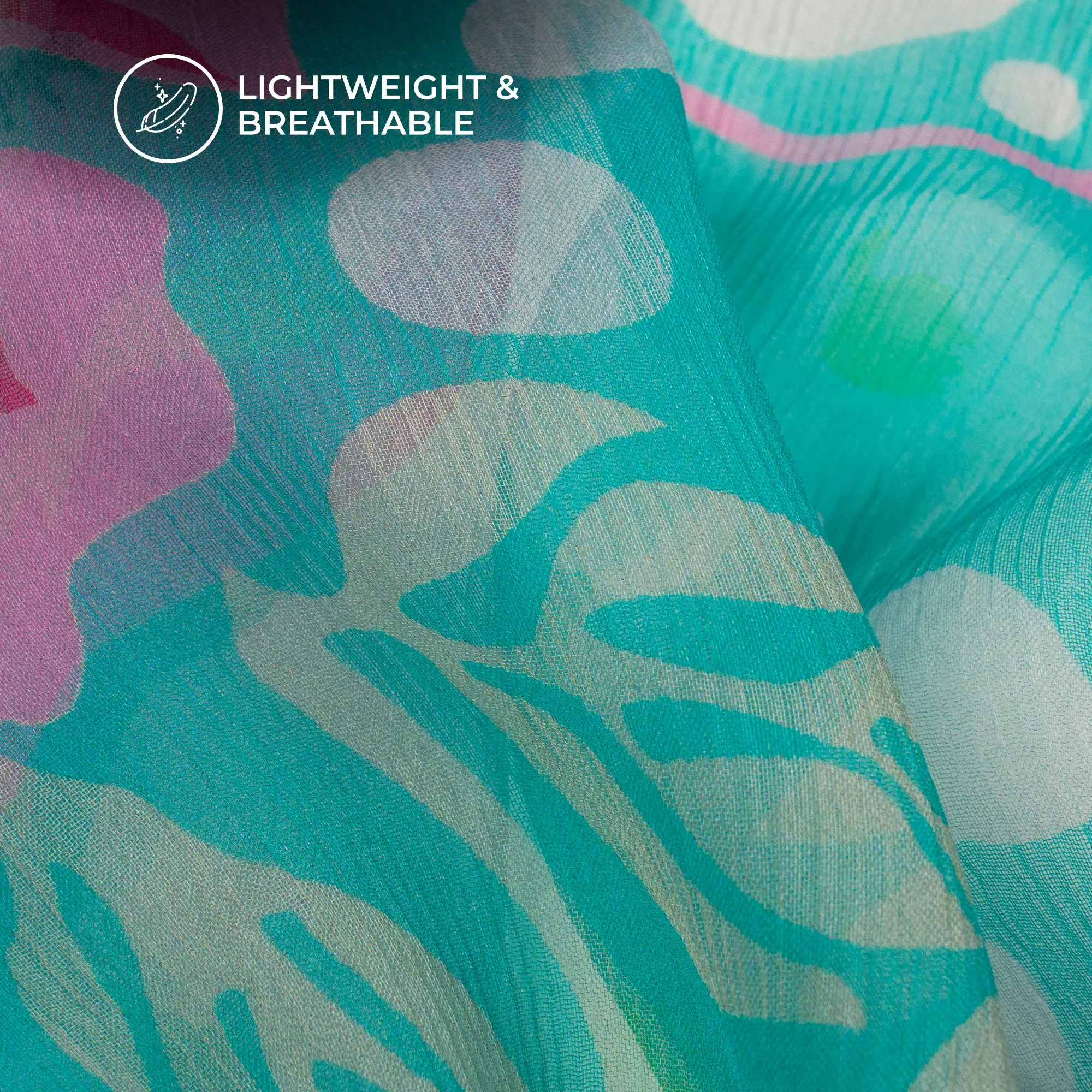 Top Digital Print Bemberg Chiffon Fabric - Enchanting Lightness