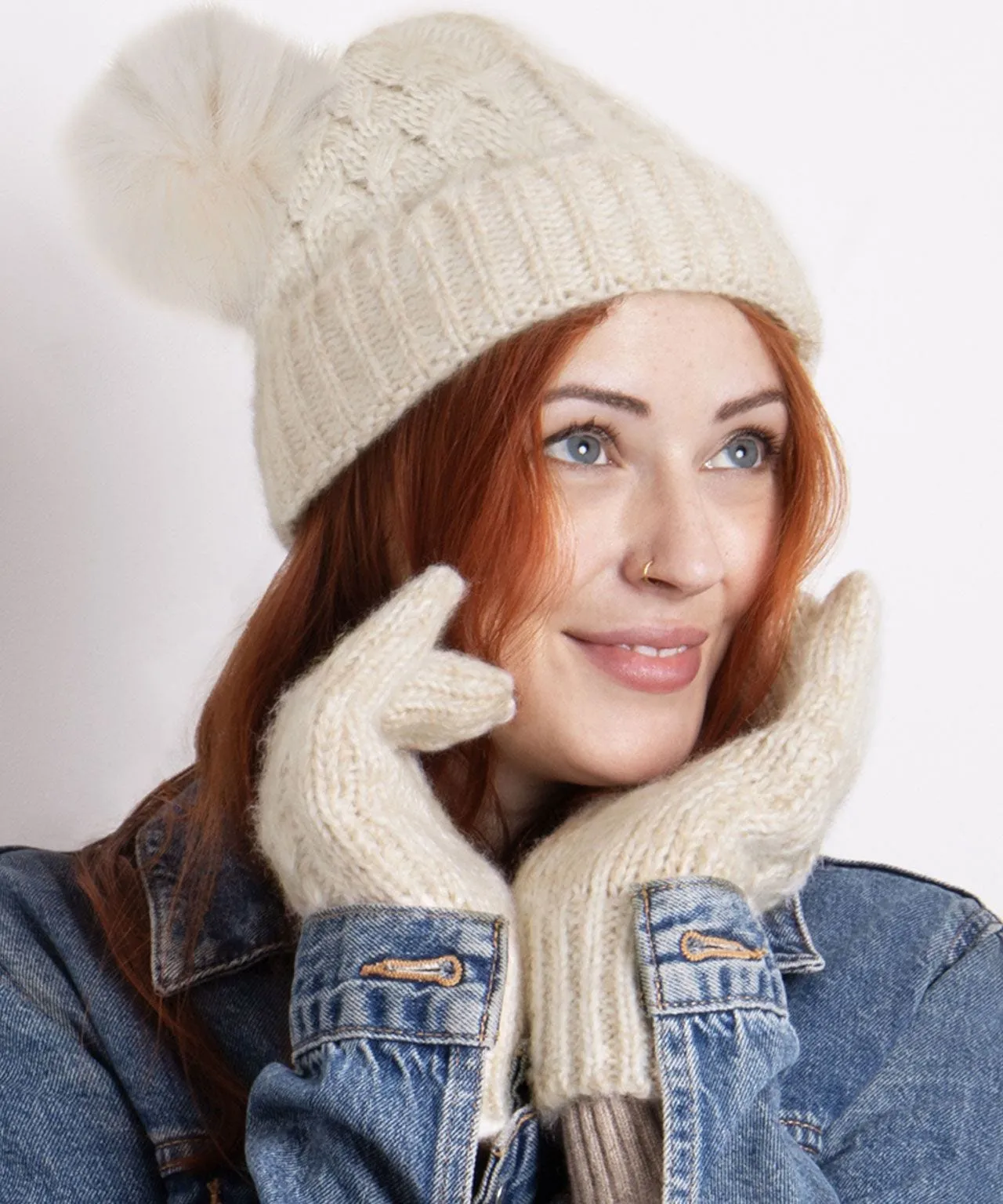 Totes Cable Hat and Glove Gift Set for Women