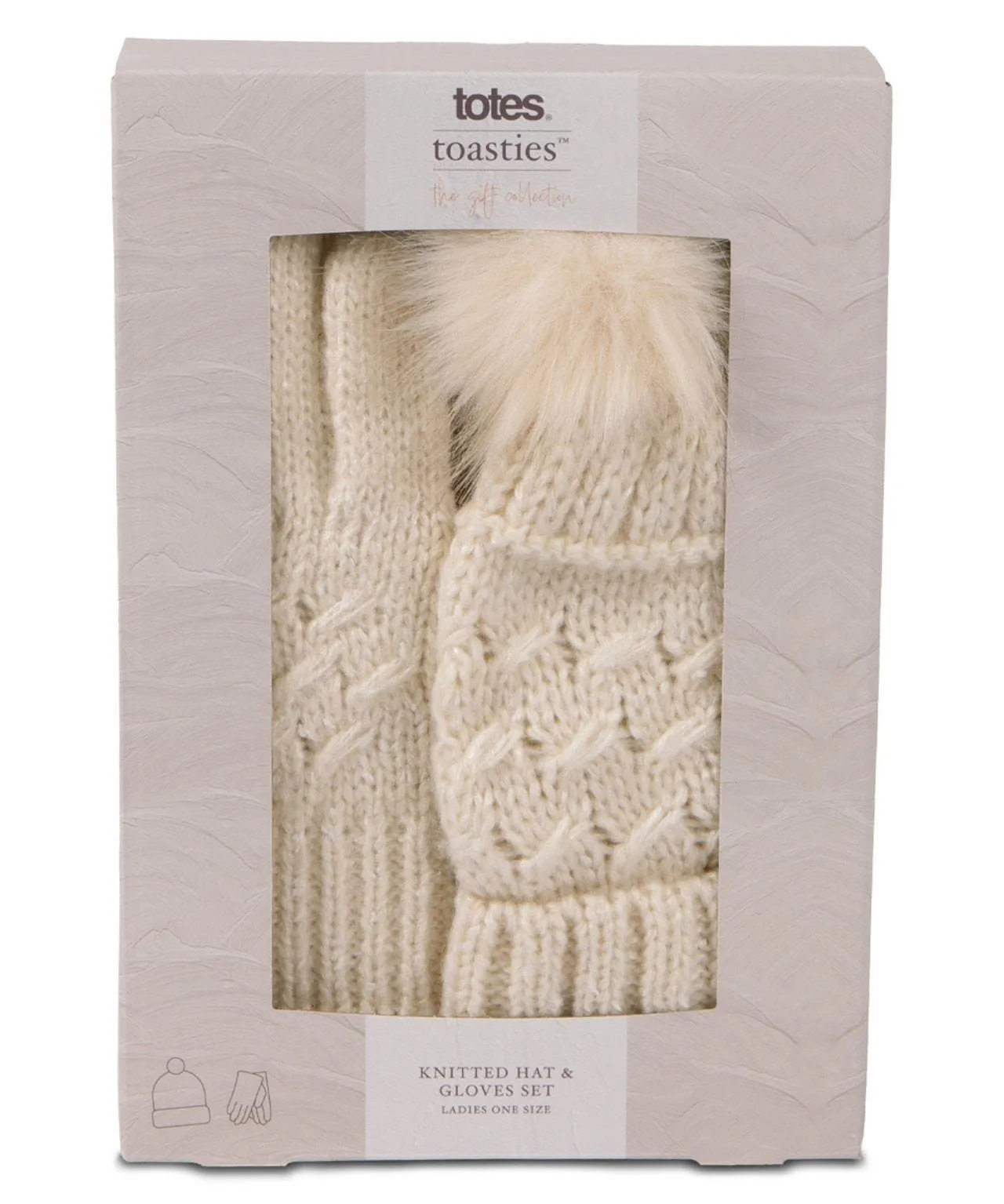 Totes Cable Hat and Glove Gift Set for Women