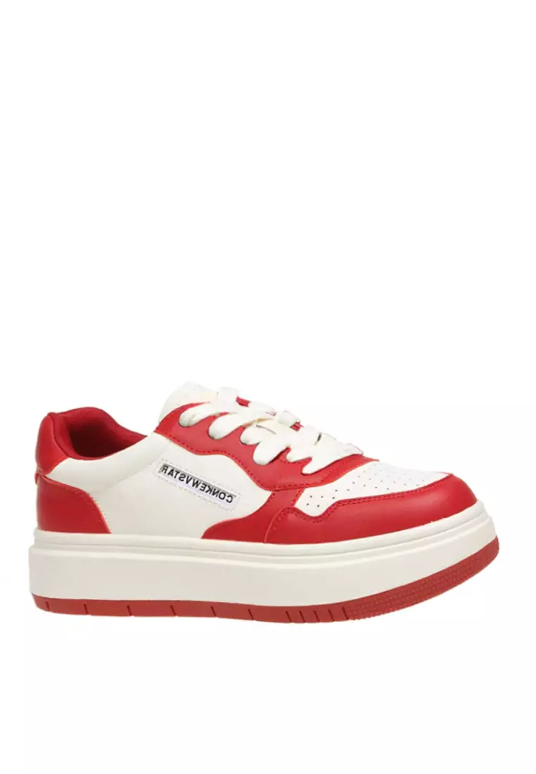 VANSA Color Block Cow Leather Platform Sneakers by Twenty Eight Shoes