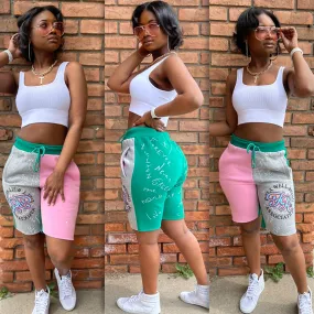 Two Tone Color Boyfriend Shorts - Buy Now