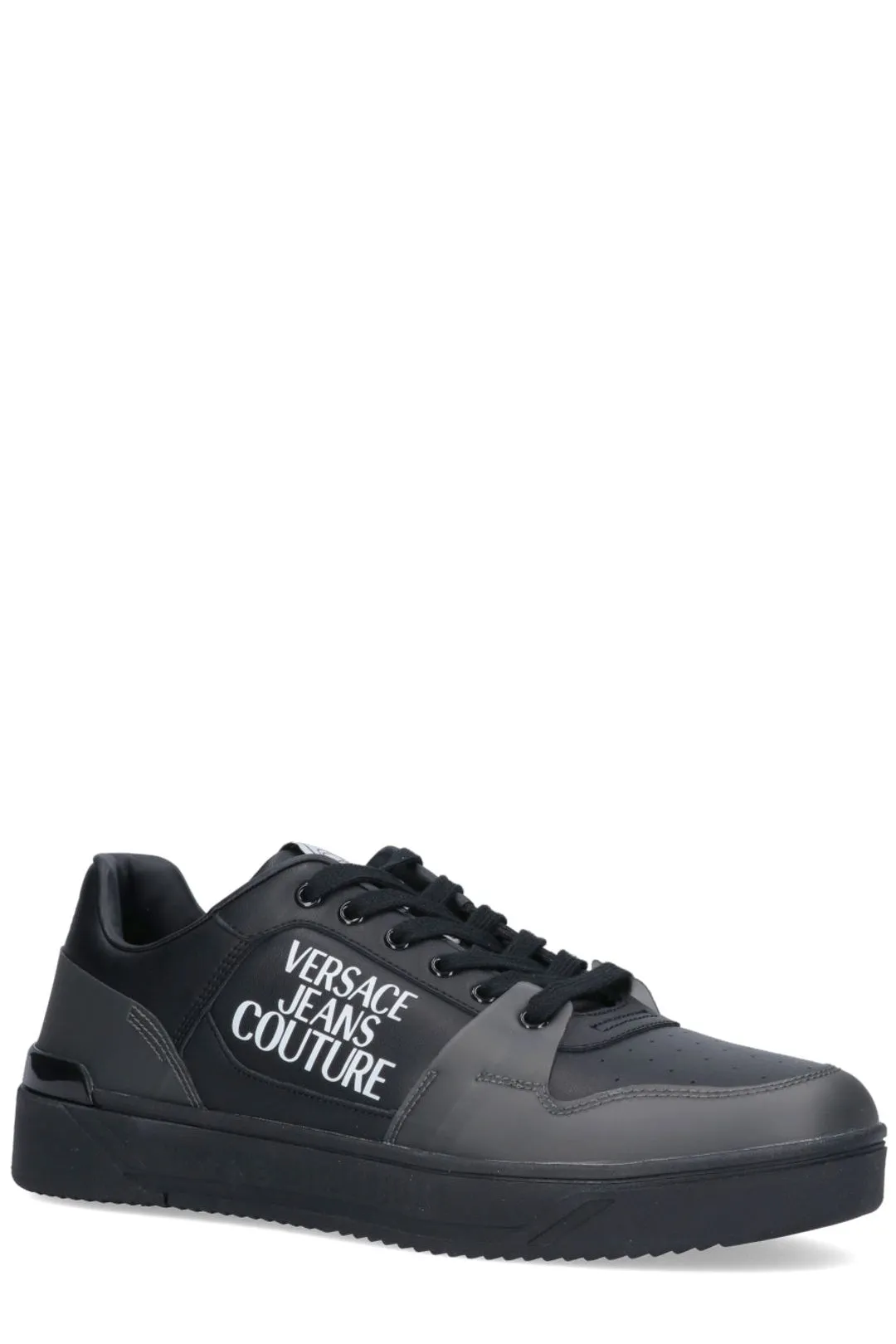 Versace Lace-Up Sneakers with Logo Print