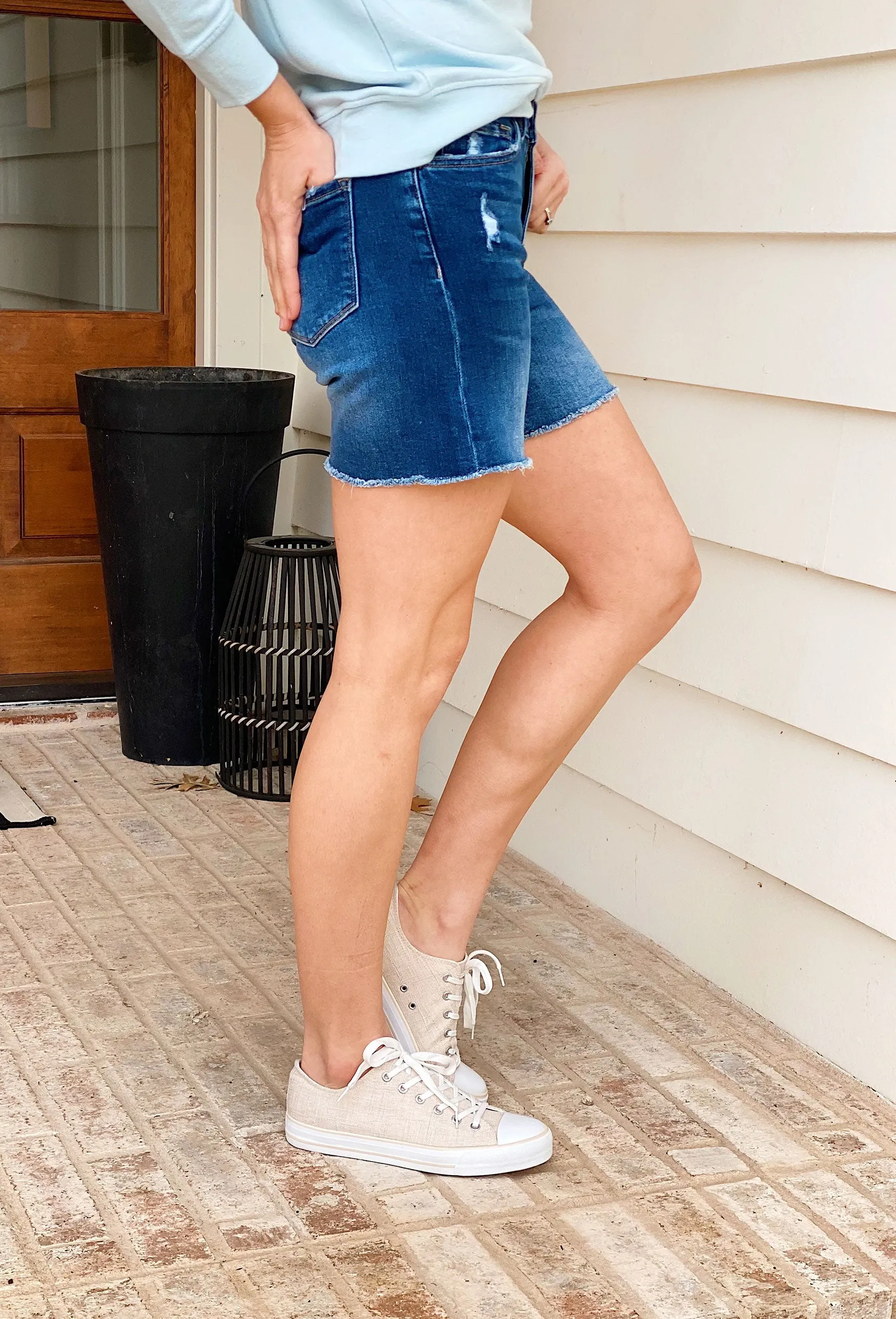 Vervet Loretta Mid Rise Denim Shorts