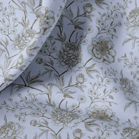 Vintage Linen Fabric By The Yard or Meter - Vintage Floral Print Fabric For Bedding, Curtains, Dresses, Clothing, Tablecloths & 