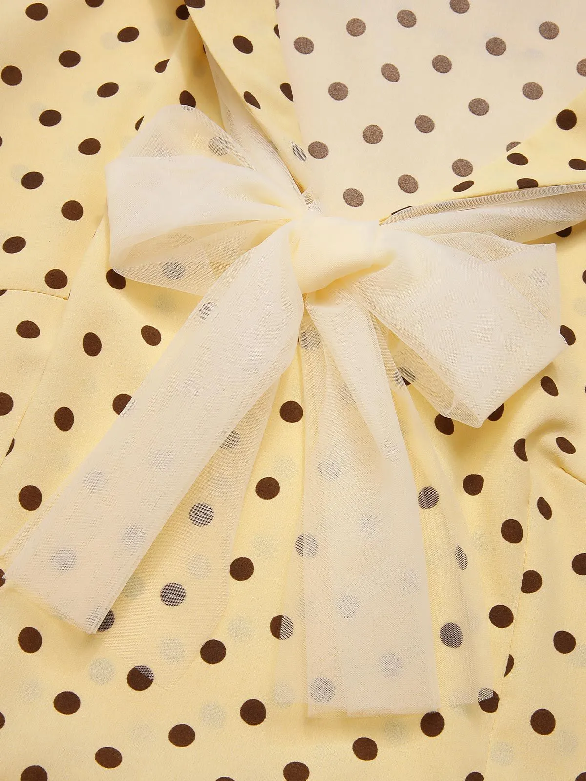 Vintage Yellow Polka Dot Dress from the 1940s with Pleats - On Sale Now