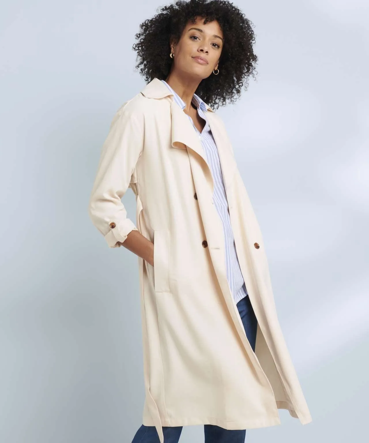 Stylish Viscose Trench Coat