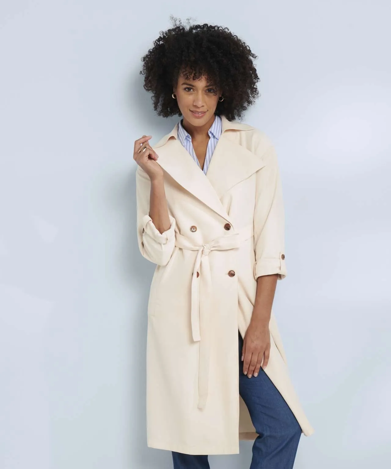 Stylish Viscose Trench Coat