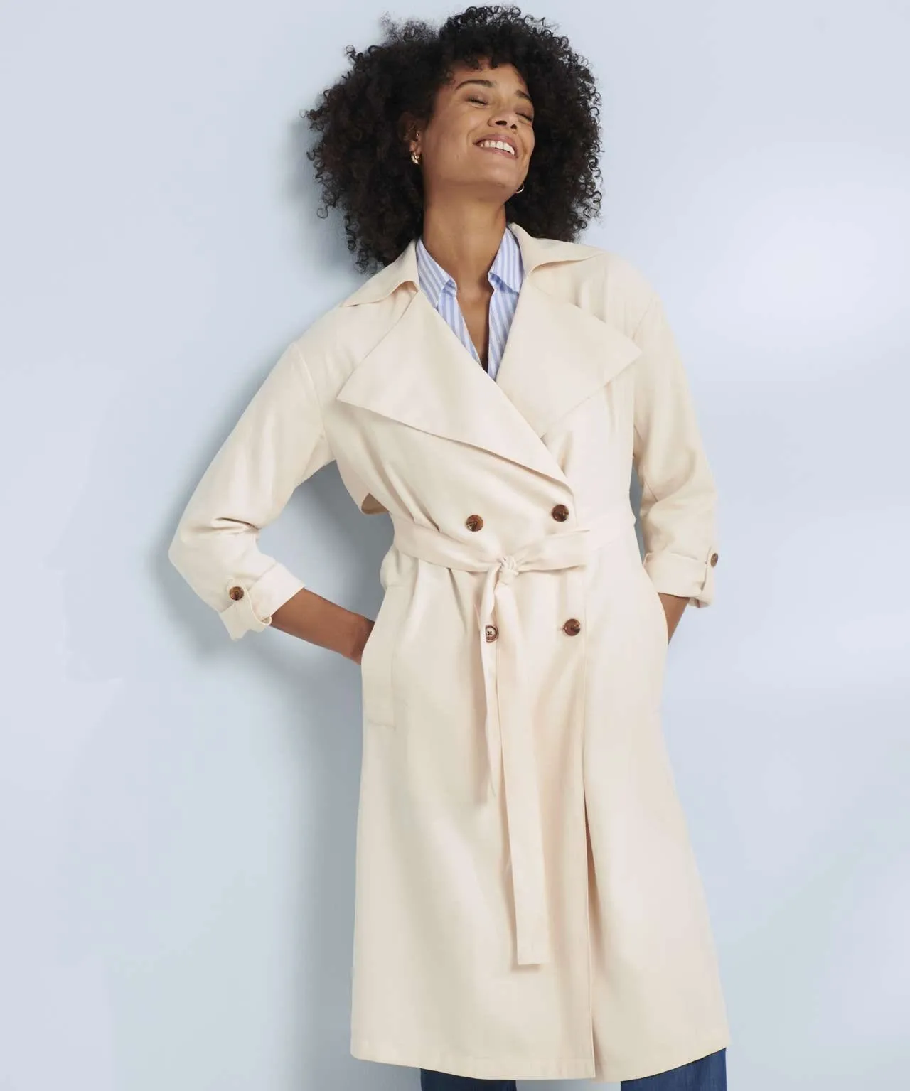 Stylish Viscose Trench Coat