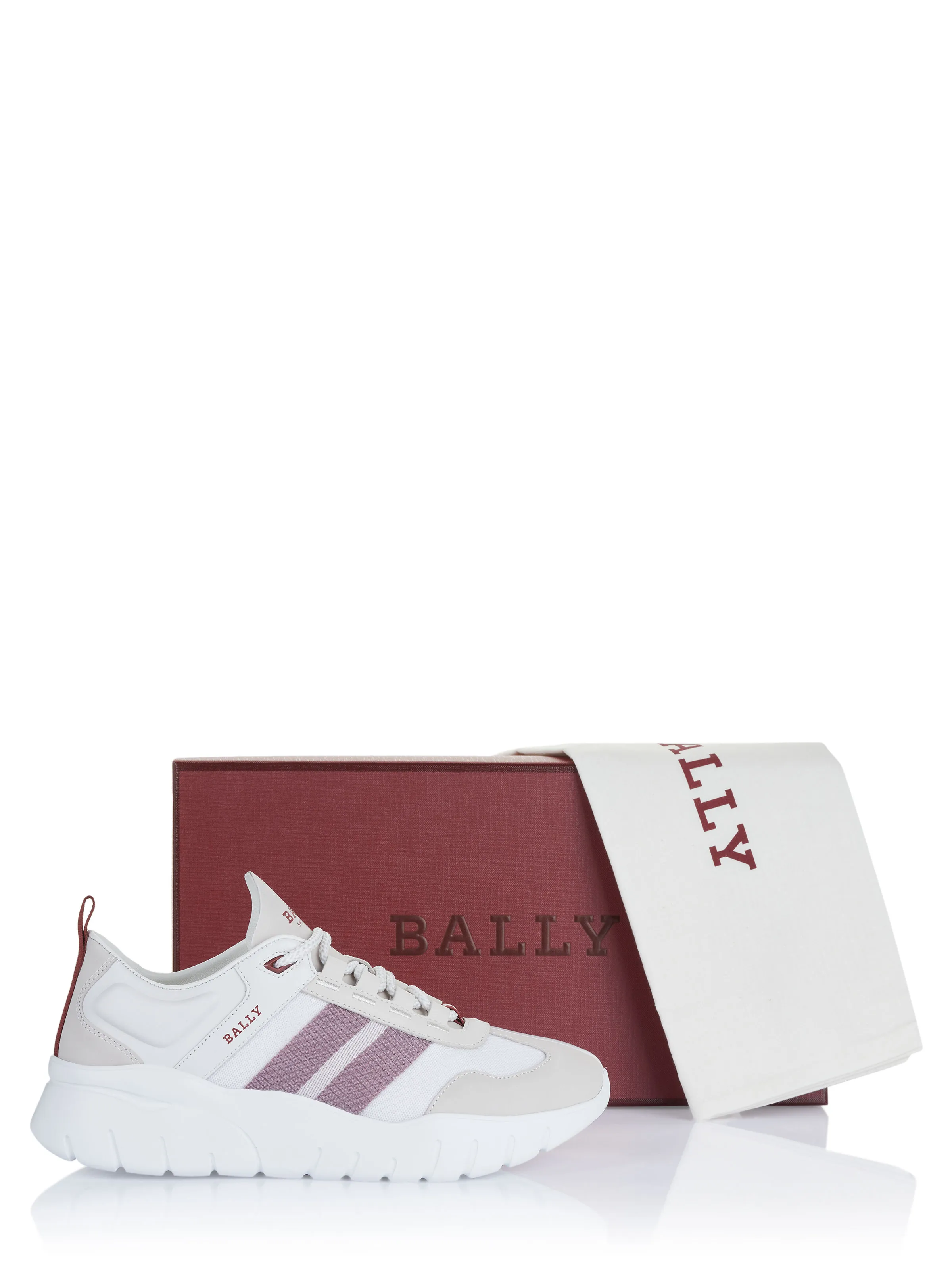 White Bally shoes.