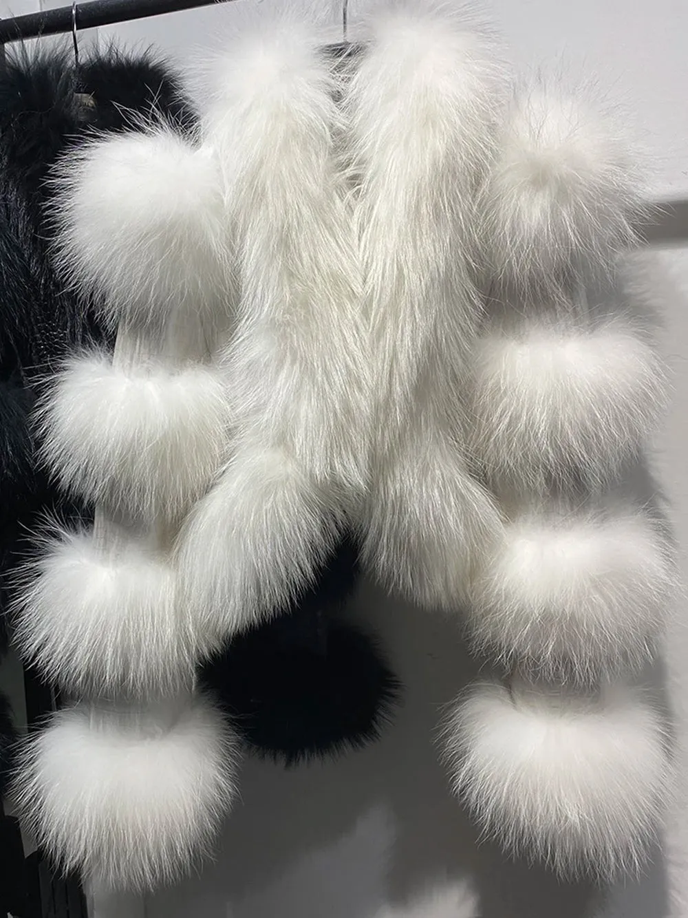 White Leather Jacket with Fur Trim by LITALY