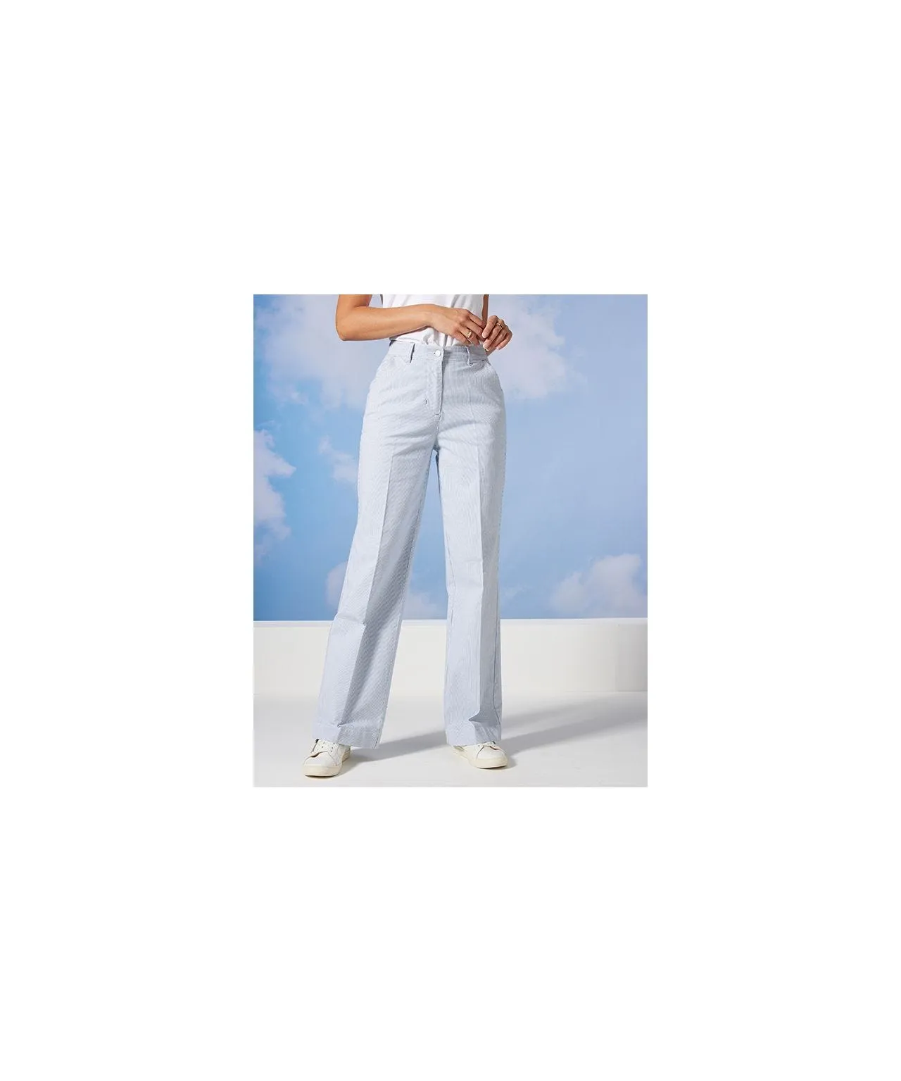 Wide-leg Cotton Stretch Trousers Variety