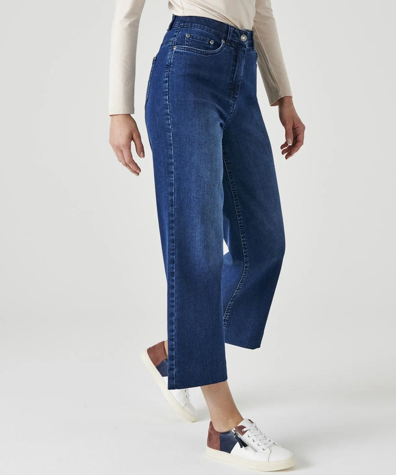 Wide-Leg Denim Trousers