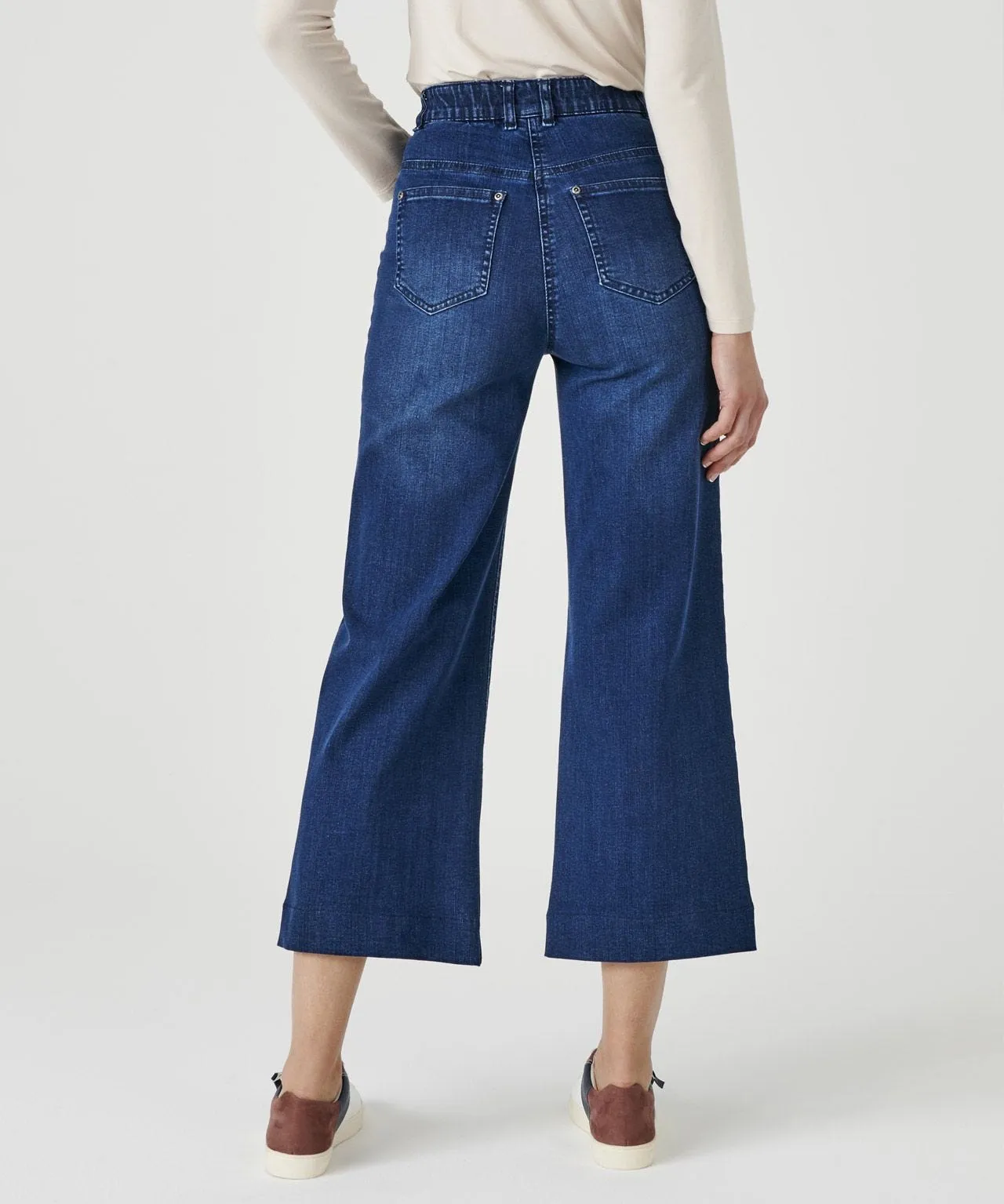 Wide-Leg Denim Trousers