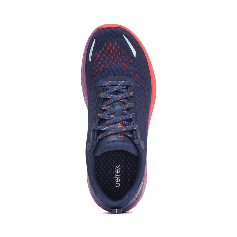 Women's Aetrex Danika Arch Support Sneaker Navy Coral