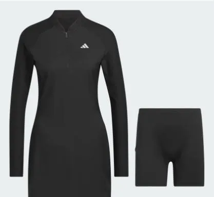 Womens Black Long Sleeve Golf Dress - IC3520