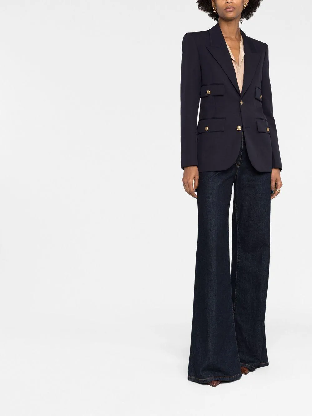 Women's Blue Wool Blazer by SAINT LAURENT