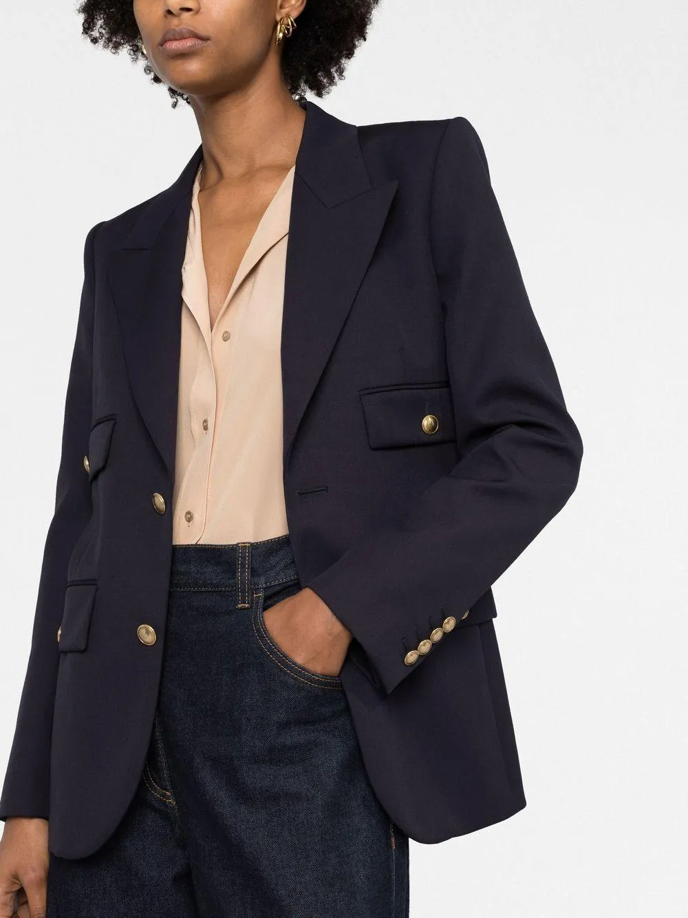 Women's Blue Wool Blazer by SAINT LAURENT